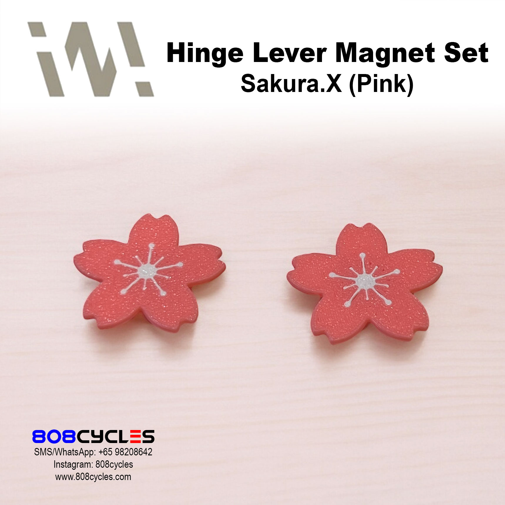 WhamDesign Hinge Lever Magnet Set - Sakura.X (Pink) - Image 2