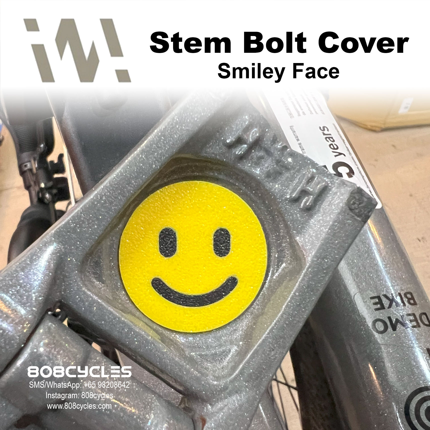 WhamDesign Stem Bolt Cover - Smiley Face