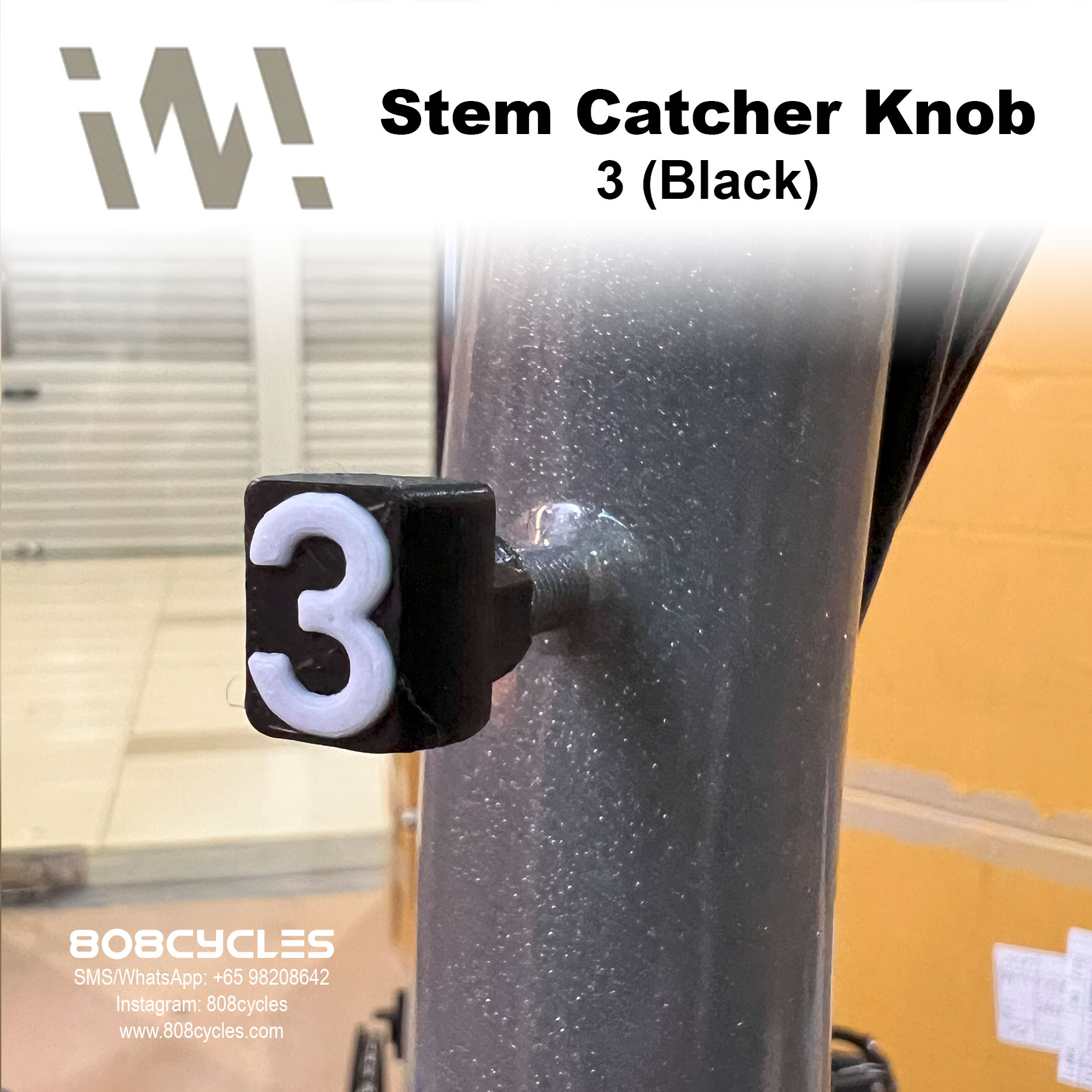 WhamDesign Stem Catcher Knob - Black 3