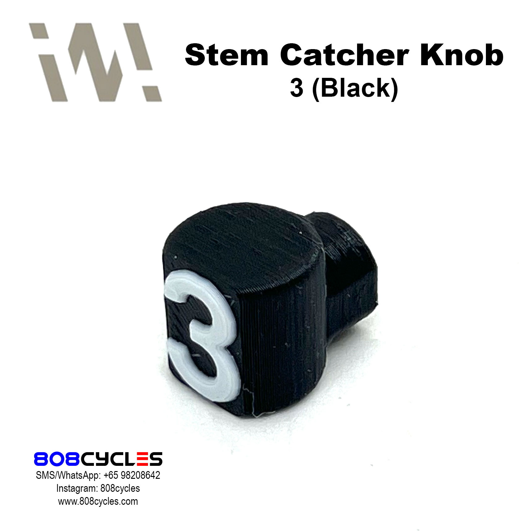 WhamDesign Stem Catcher Knob - Black 3 - Image 2