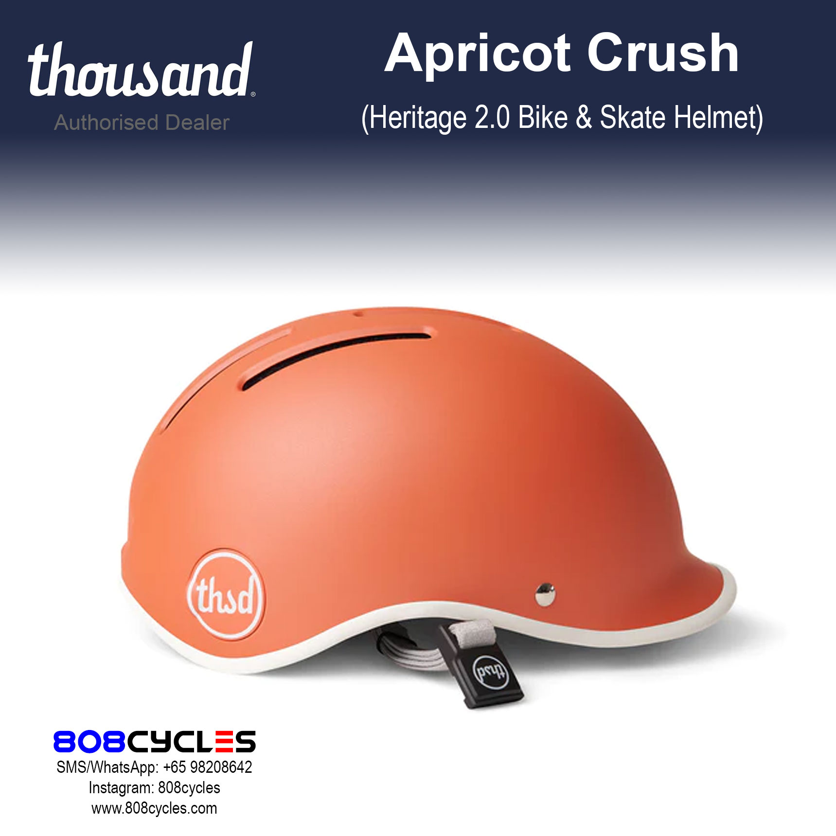 Thousand Heritage 2.0 Bike & Skate Helmet - Apricot Crush - Image 2