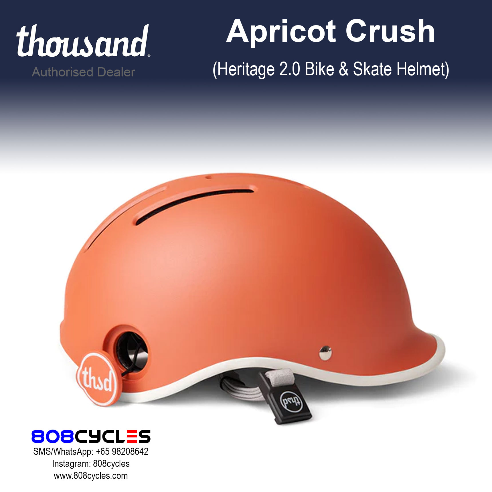 Thousand Heritage 2.0 Bike & Skate Helmet - Apricot Crush - Image 4