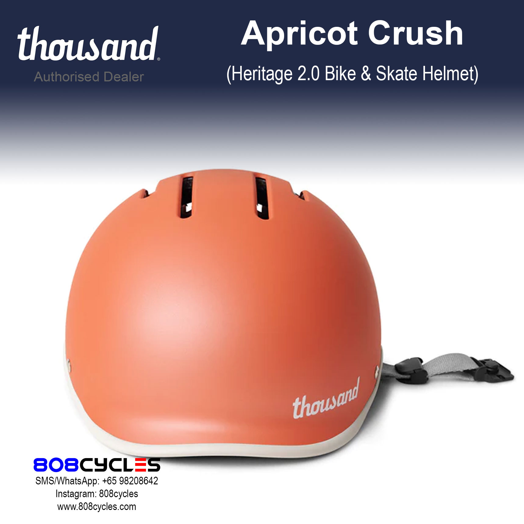 Thousand Heritage 2.0 Bike & Skate Helmet - Apricot Crush - Image 5