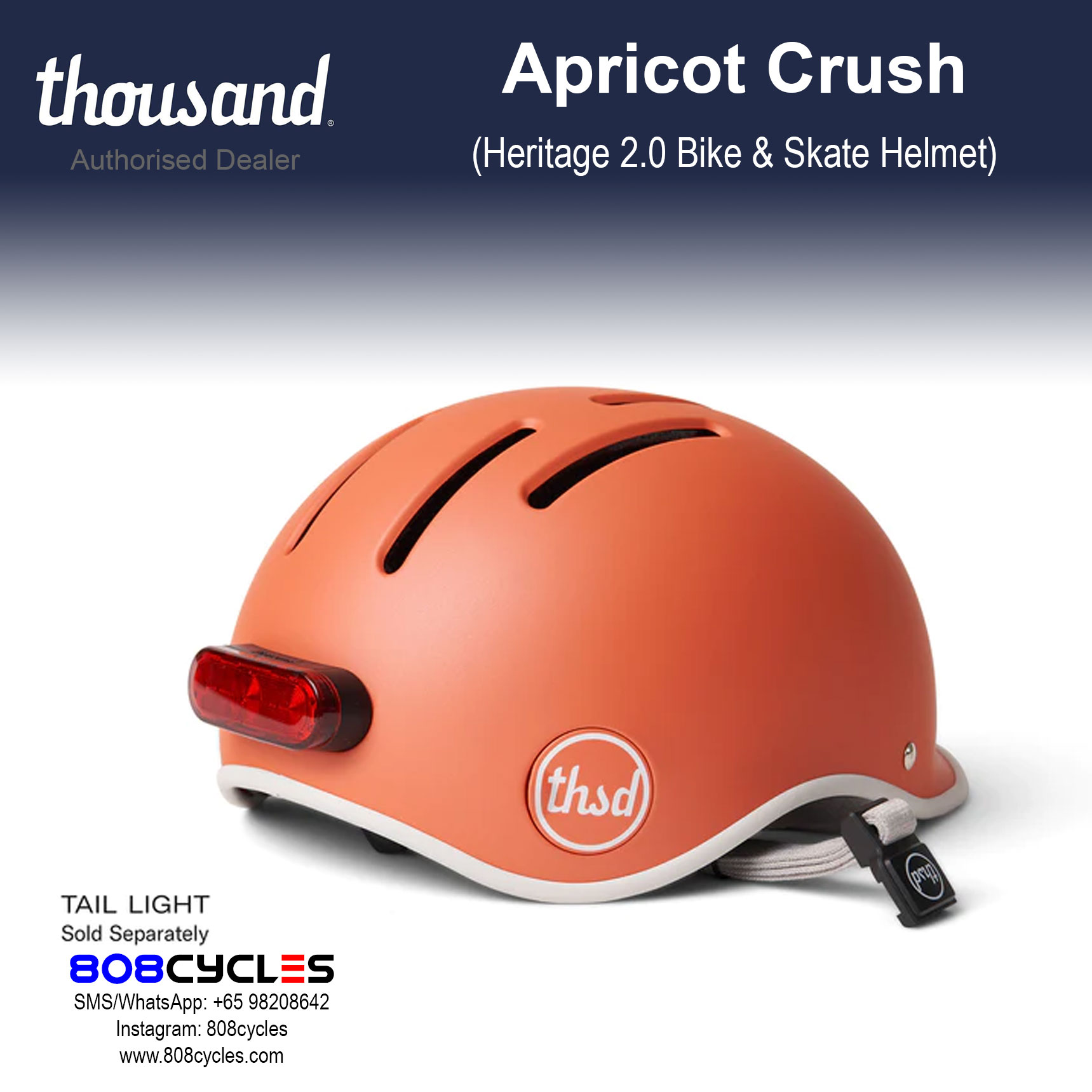 Thousand Heritage 2.0 Bike & Skate Helmet - Apricot Crush - Image 6