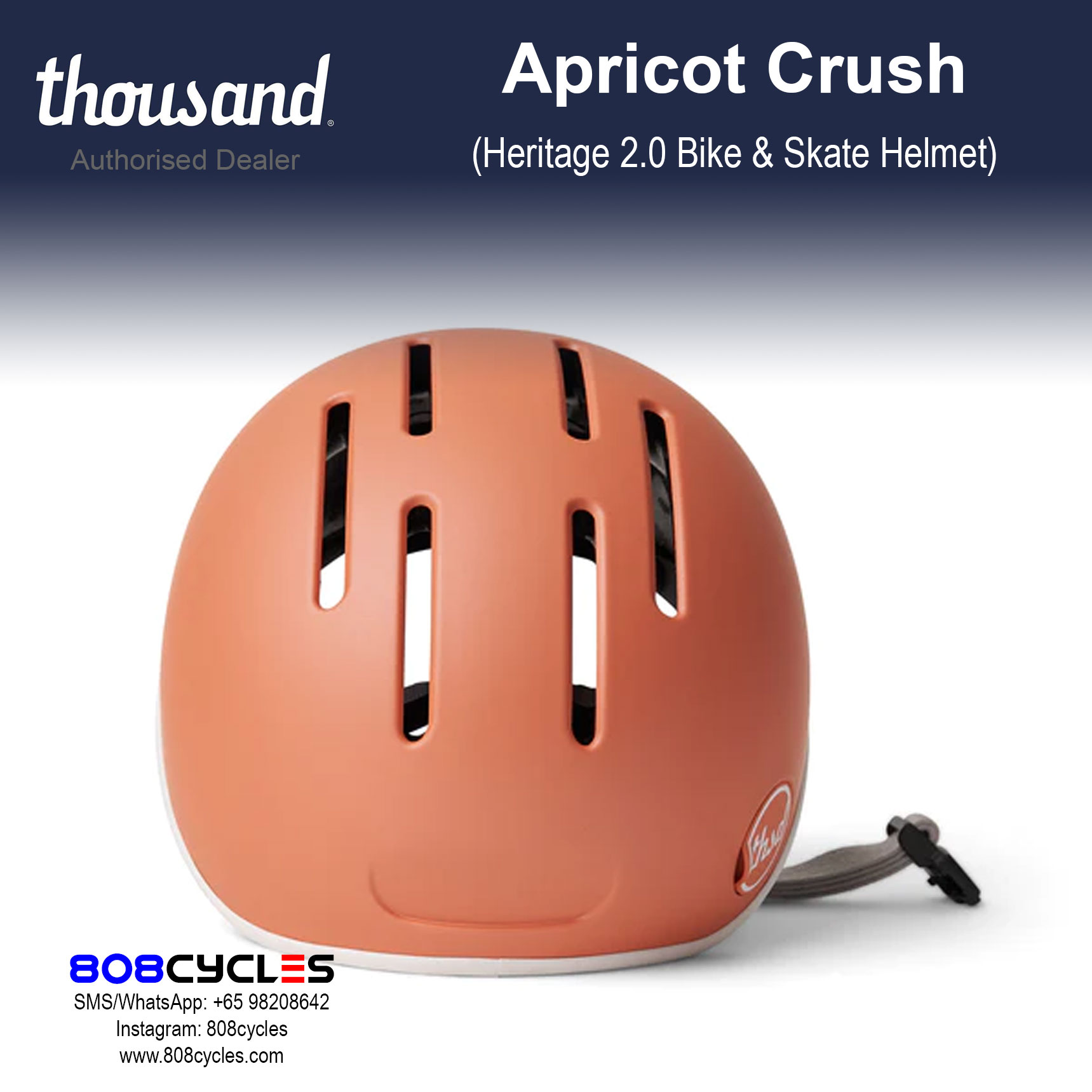 Thousand Heritage 2.0 Bike & Skate Helmet - Apricot Crush - Image 7