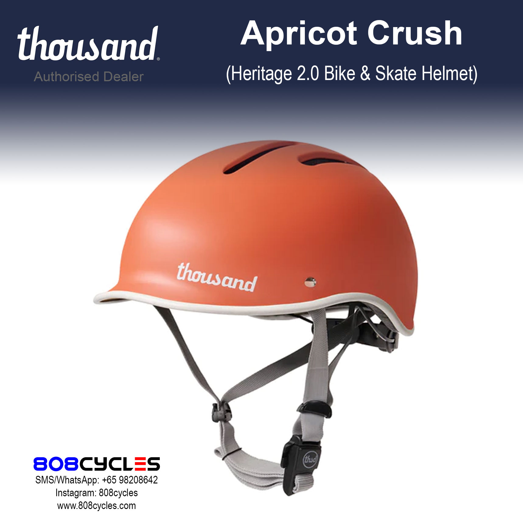 Thousand Heritage 2.0 Bike & Skate Helmet - Apricot Crush - Image 8