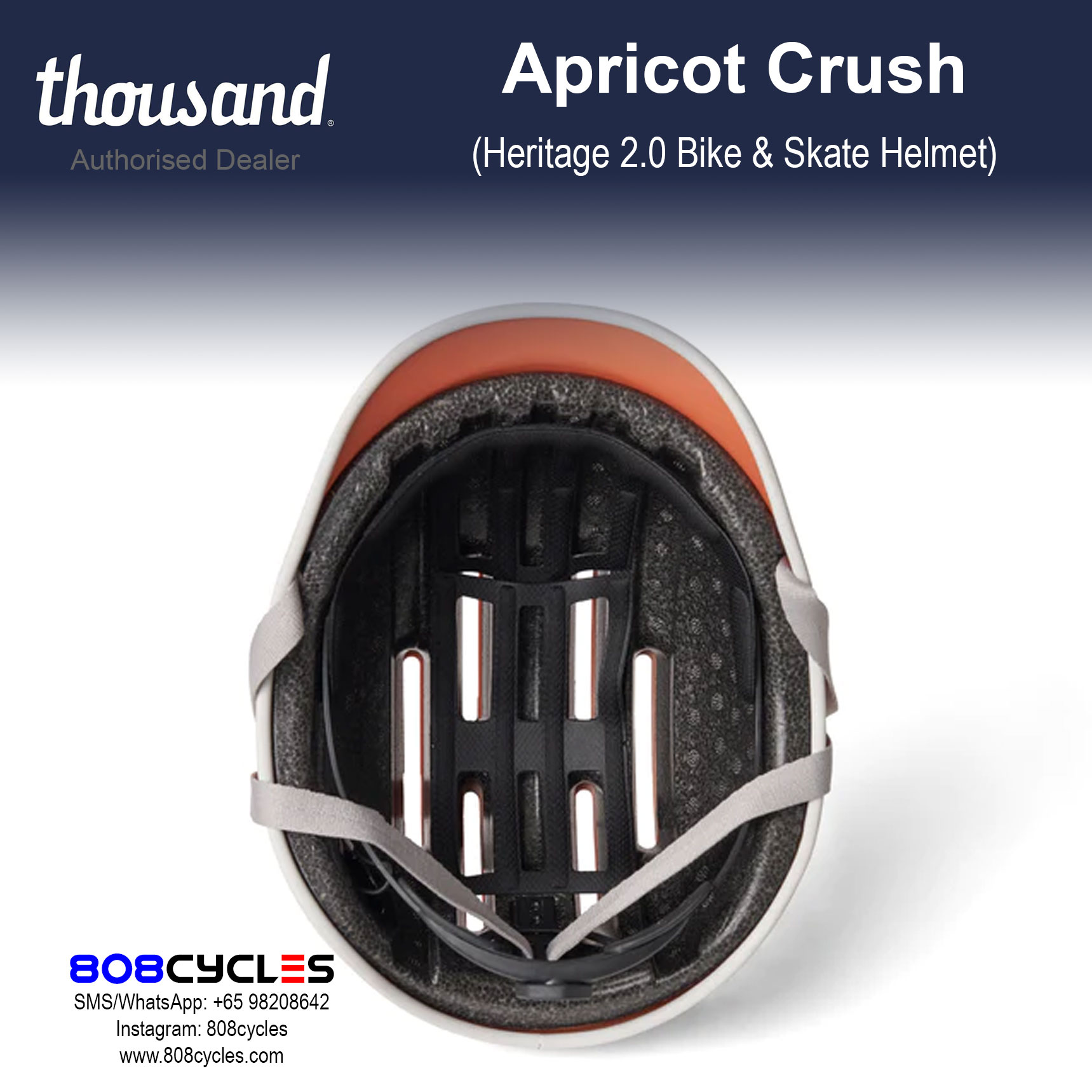 Thousand Heritage 2.0 Bike & Skate Helmet - Apricot Crush - Image 9