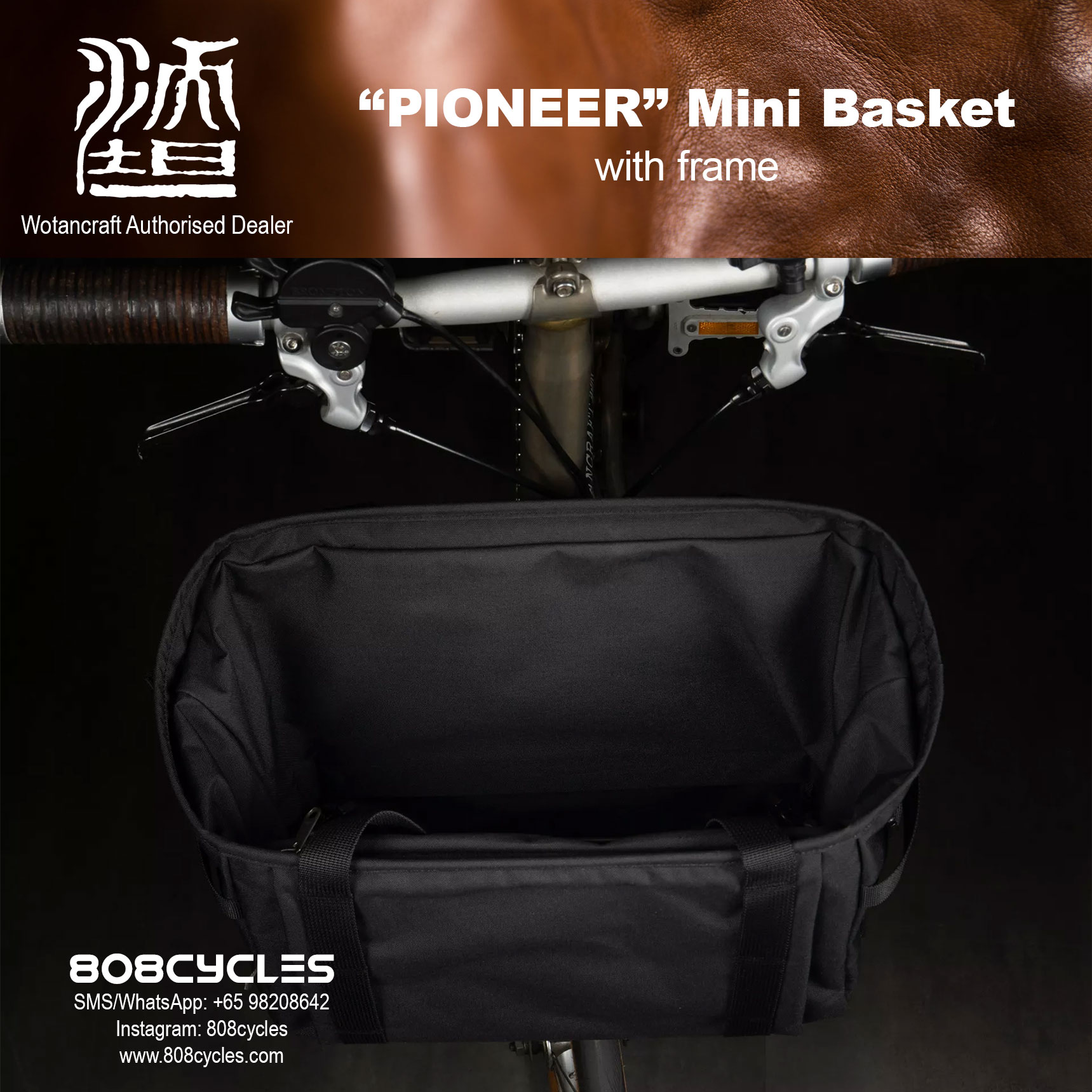 Wotancraft “Pioneer” Mini Basket Bag for Brompton – 808 Cycles