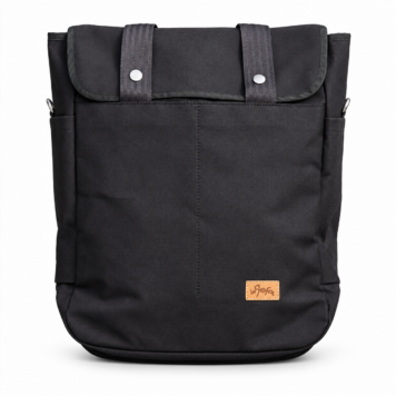 La Jefa & Sons BROBAG Black canvas tote, front view on white background