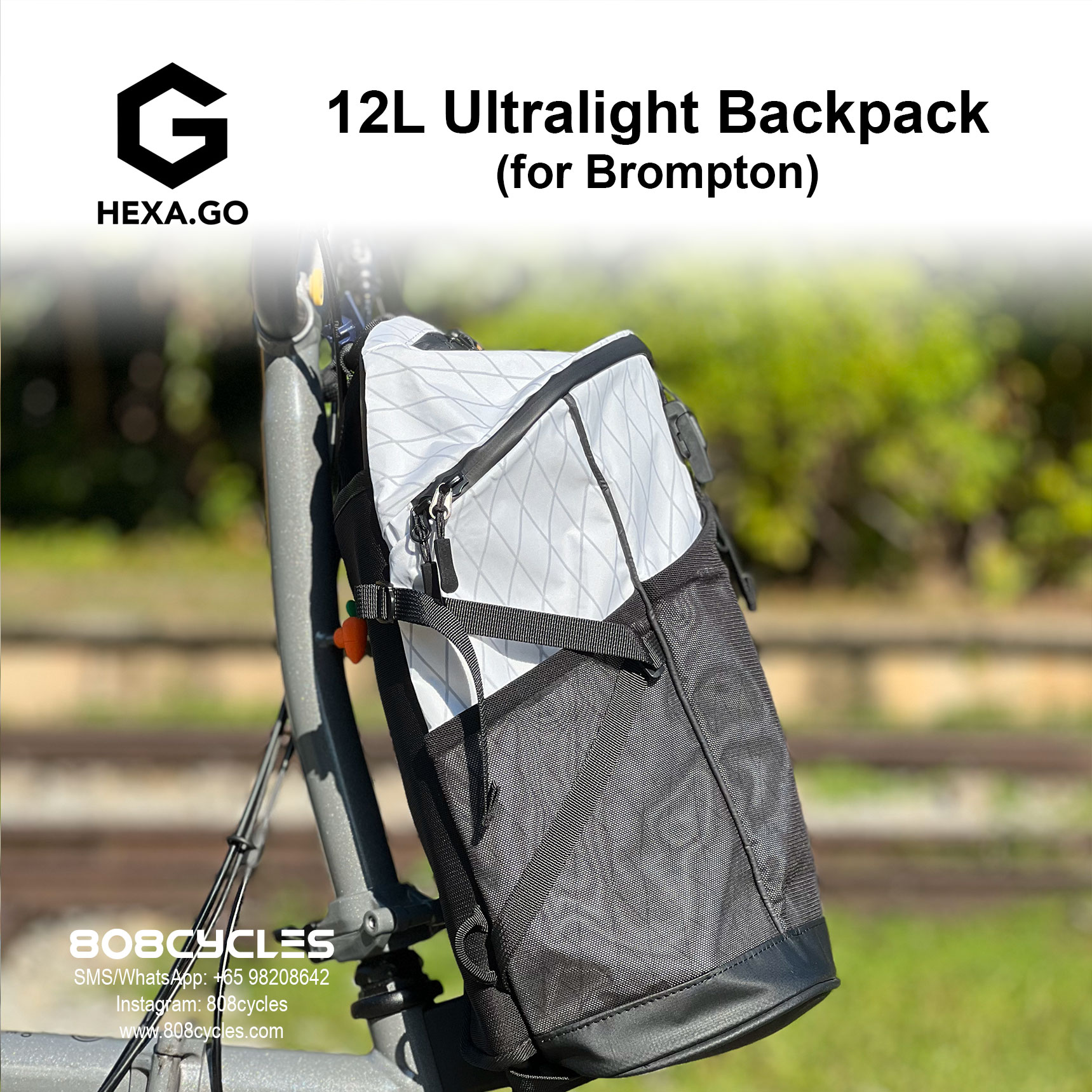 Hexa.Go 12L Lightweight Backpack for Brompton - Image 4