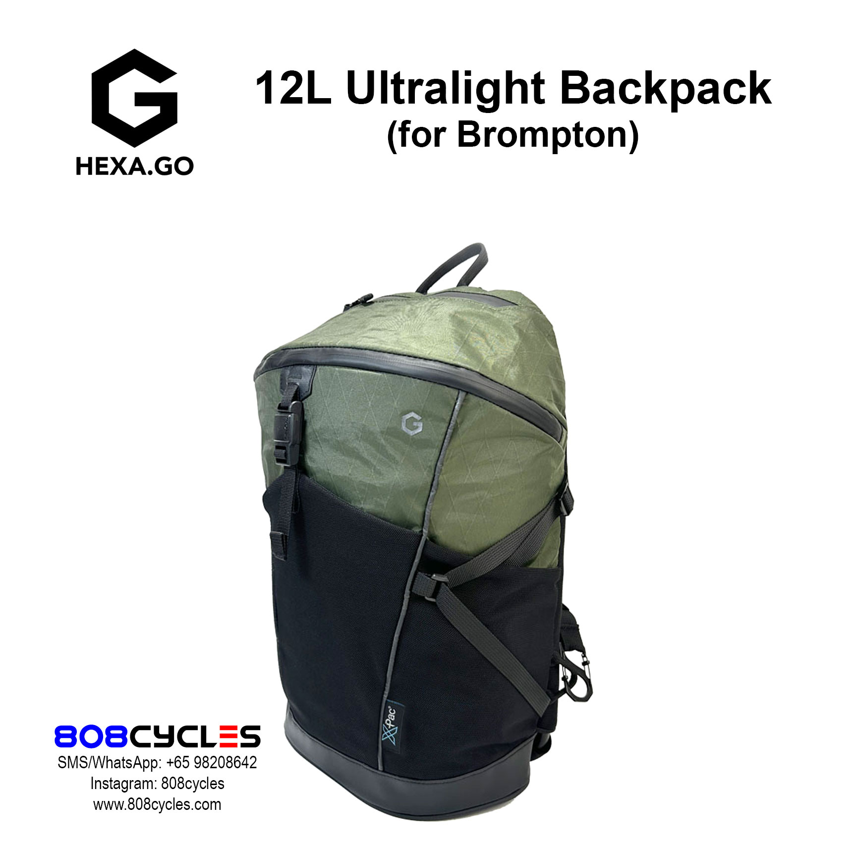 Hexa.Go 12L Lightweight Backpack for Brompton - Image 13