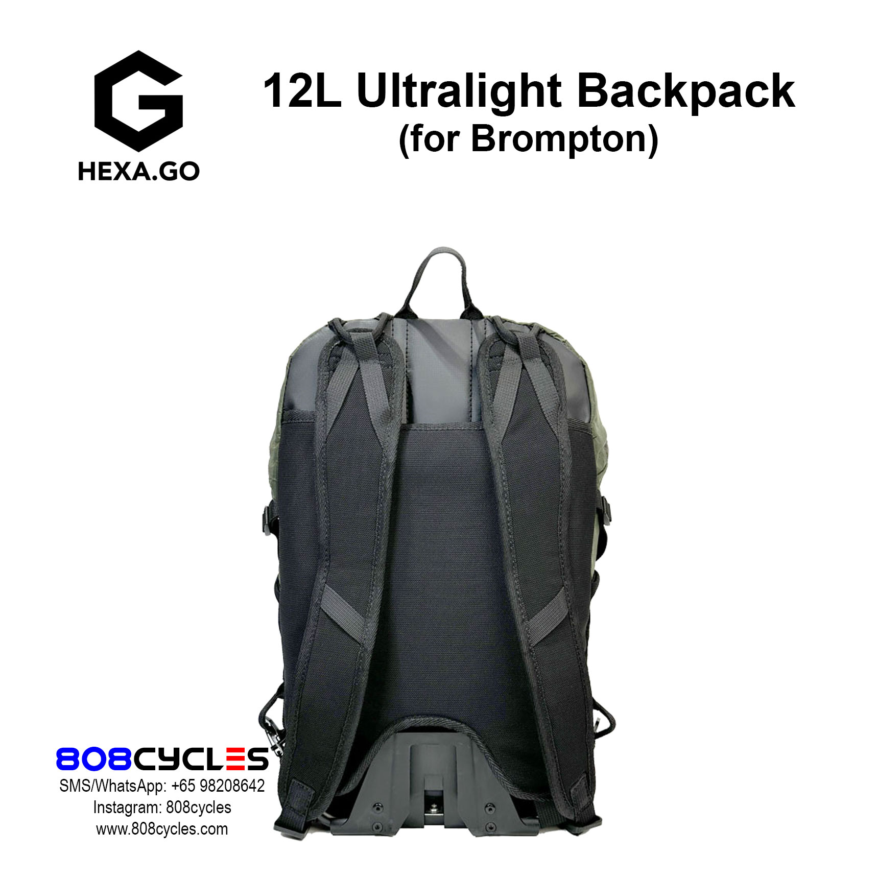 Hexa.Go 12L Lightweight Backpack for Brompton - Image 15