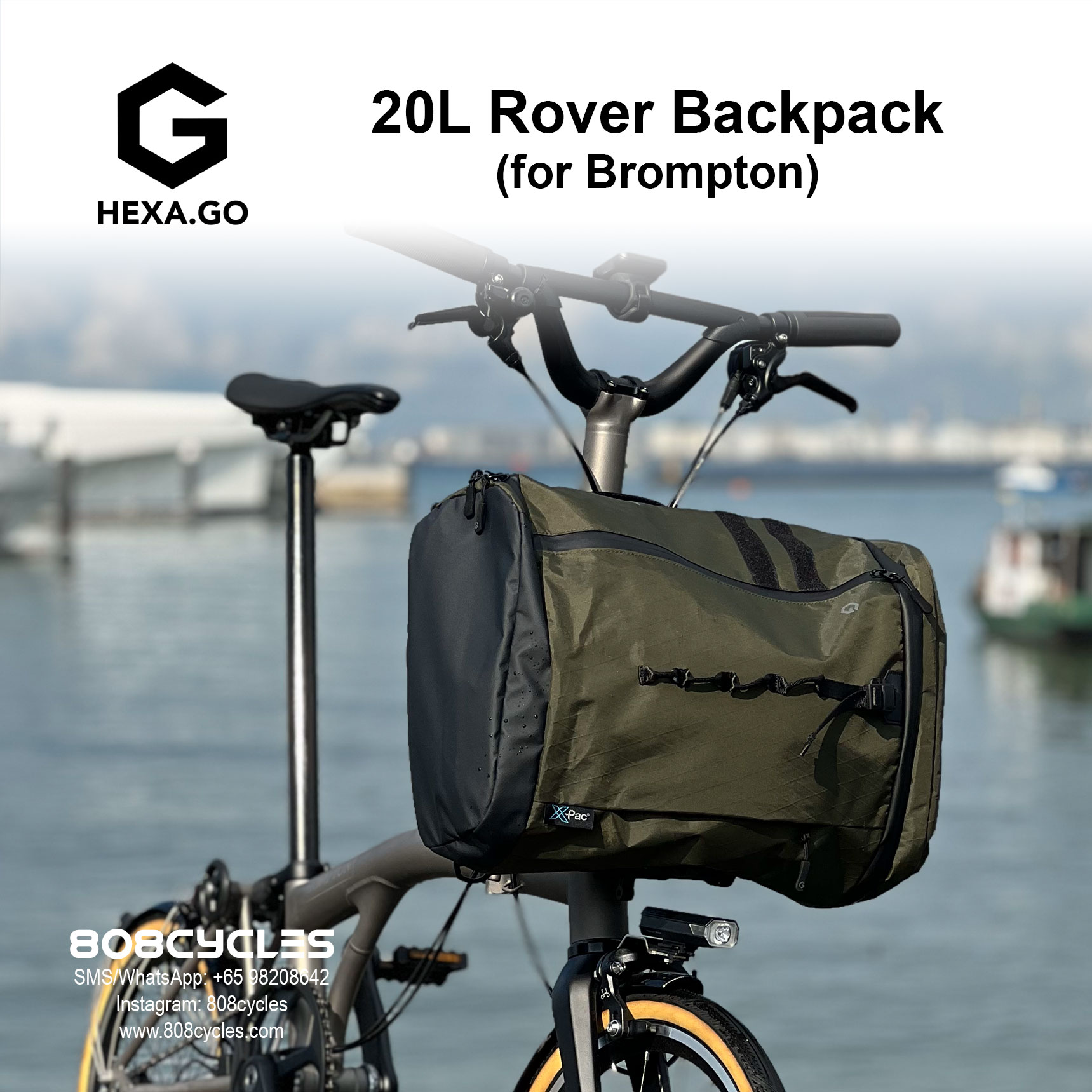 Hexa.Go 20L Rover Backpack for Brompton – 808 Cycles