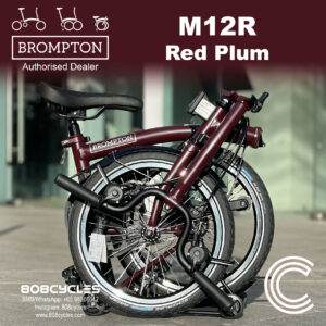 Brompton C Line M12R 12-speed Red Plum folding bike Singapore