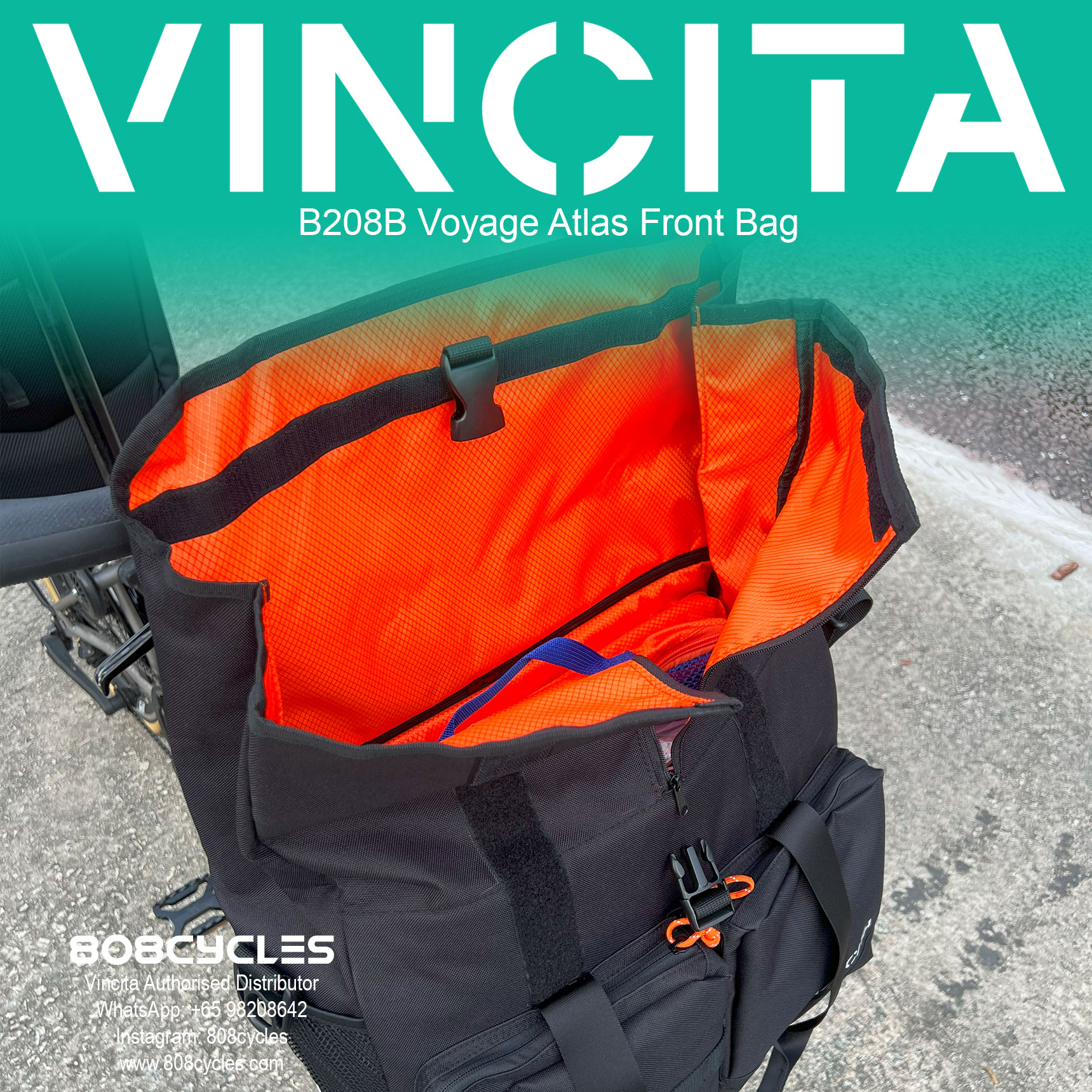 Vincita B208B Voyage Atlas Front Bag for Brompton - Image 14
