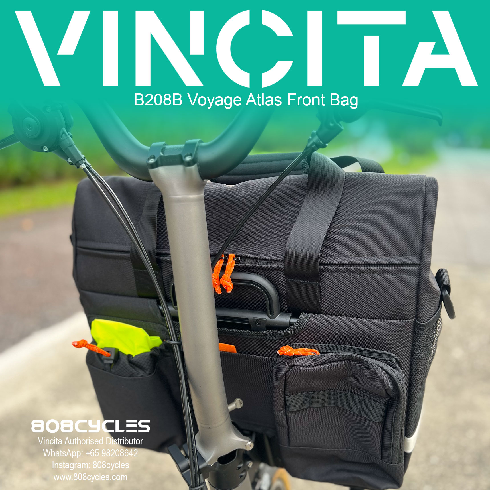 Vincita B208B Voyage Atlas Front Bag for Brompton - Image 13