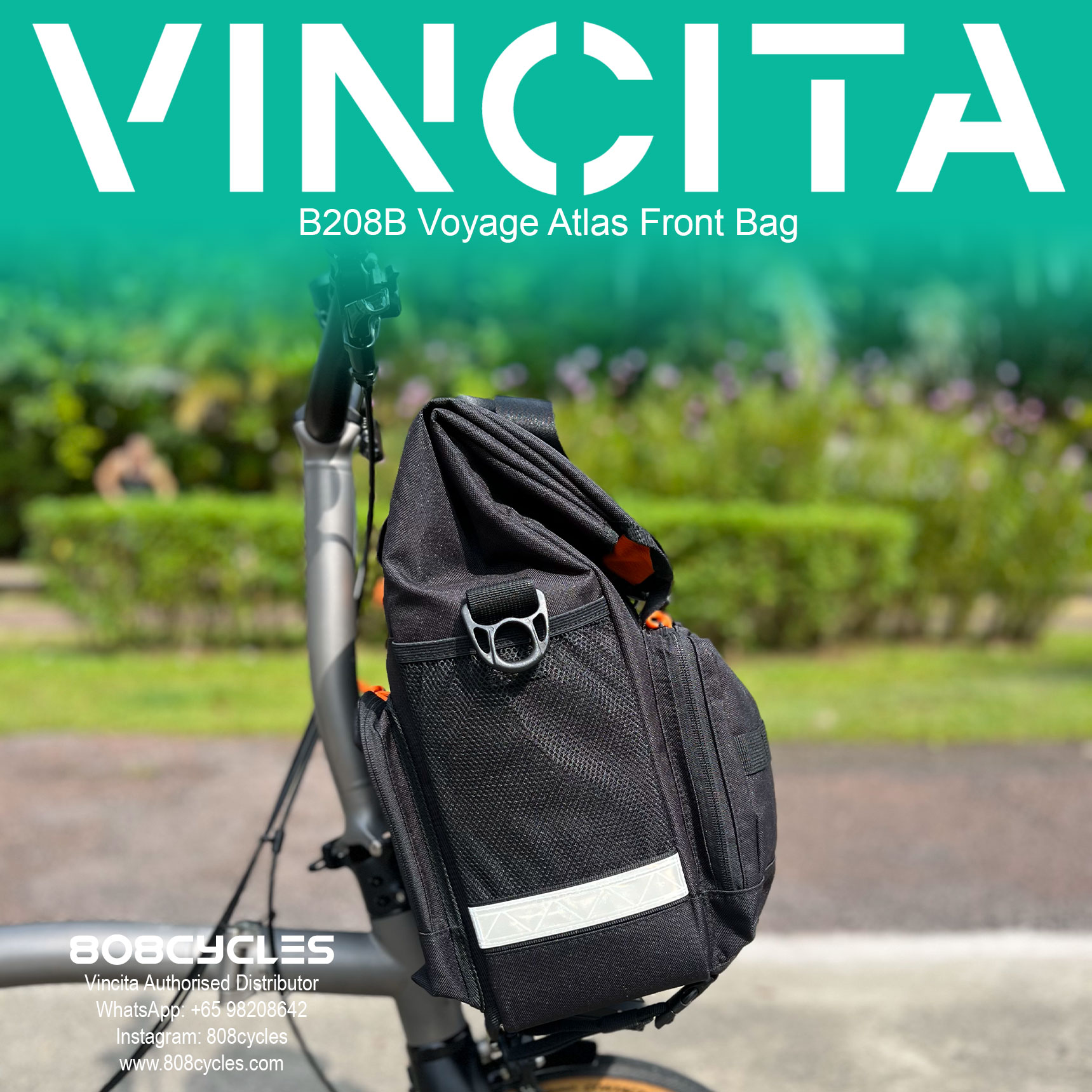 Vincita B208B Voyage Atlas Front Bag for Brompton - Image 12