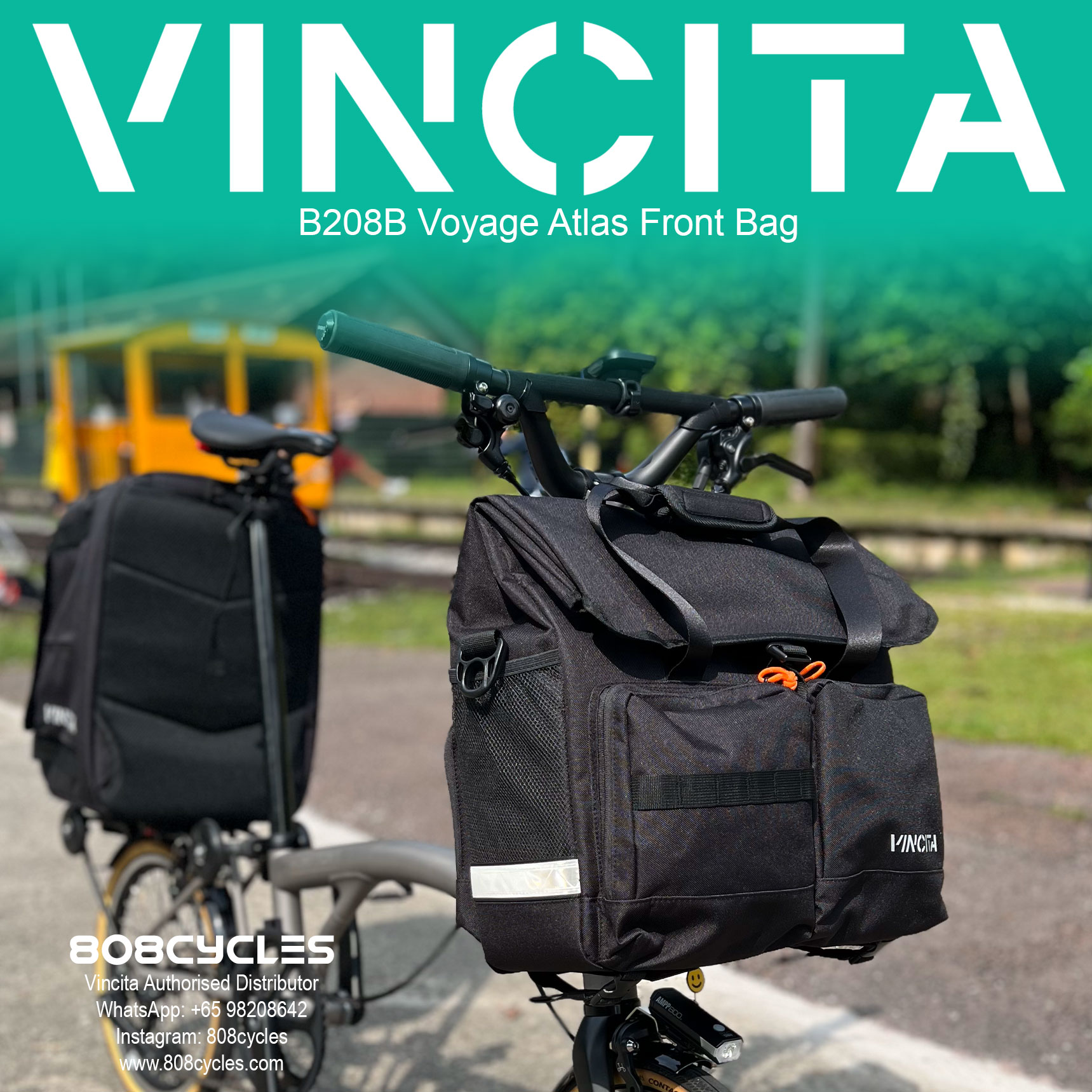 Vincita B208B Voyage Atlas Front Bag for Brompton - Image 11