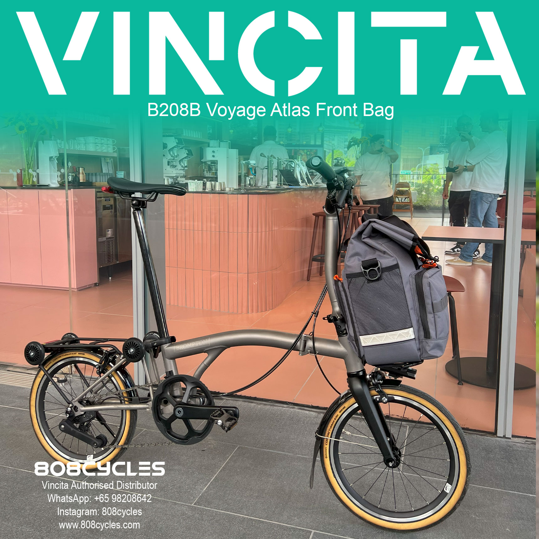Vincita B208B Voyage Atlas Front Bag for Brompton - Image 10