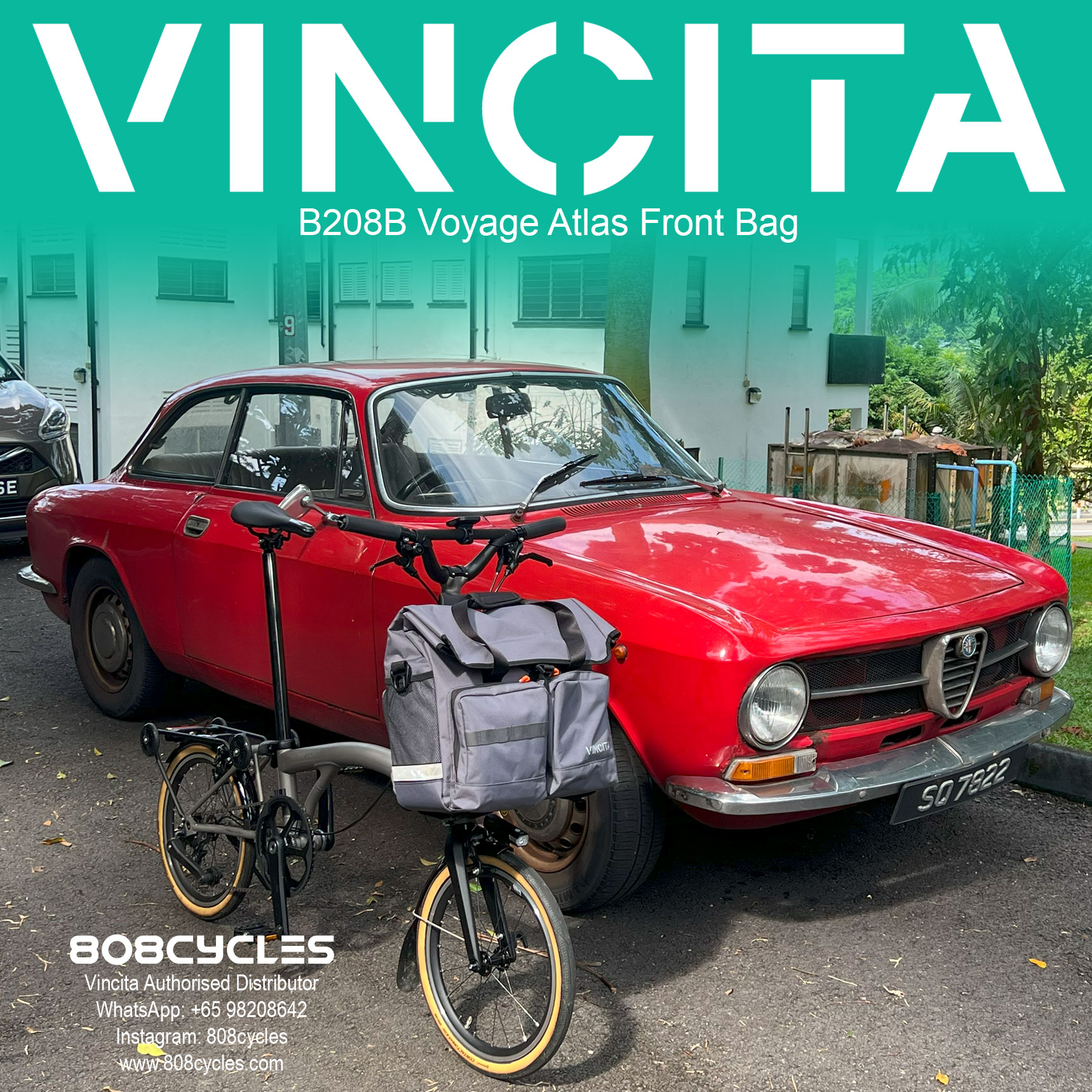 Vincita B208B Voyage Atlas Front Bag for Brompton - Image 9