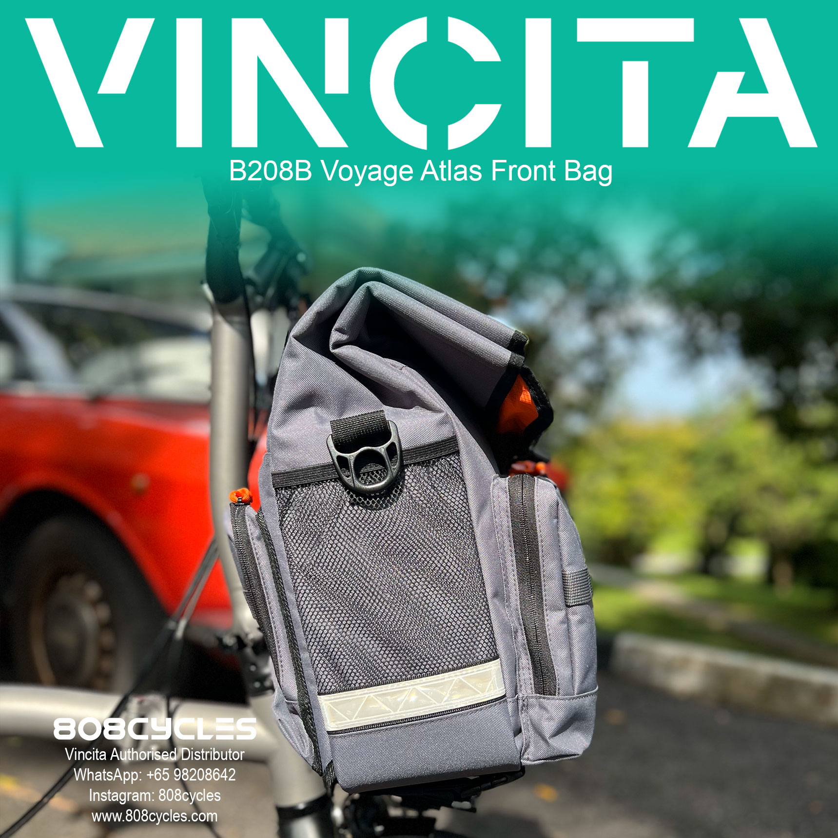 Vincita B208B Voyage Atlas Front Bag for Brompton - Image 7