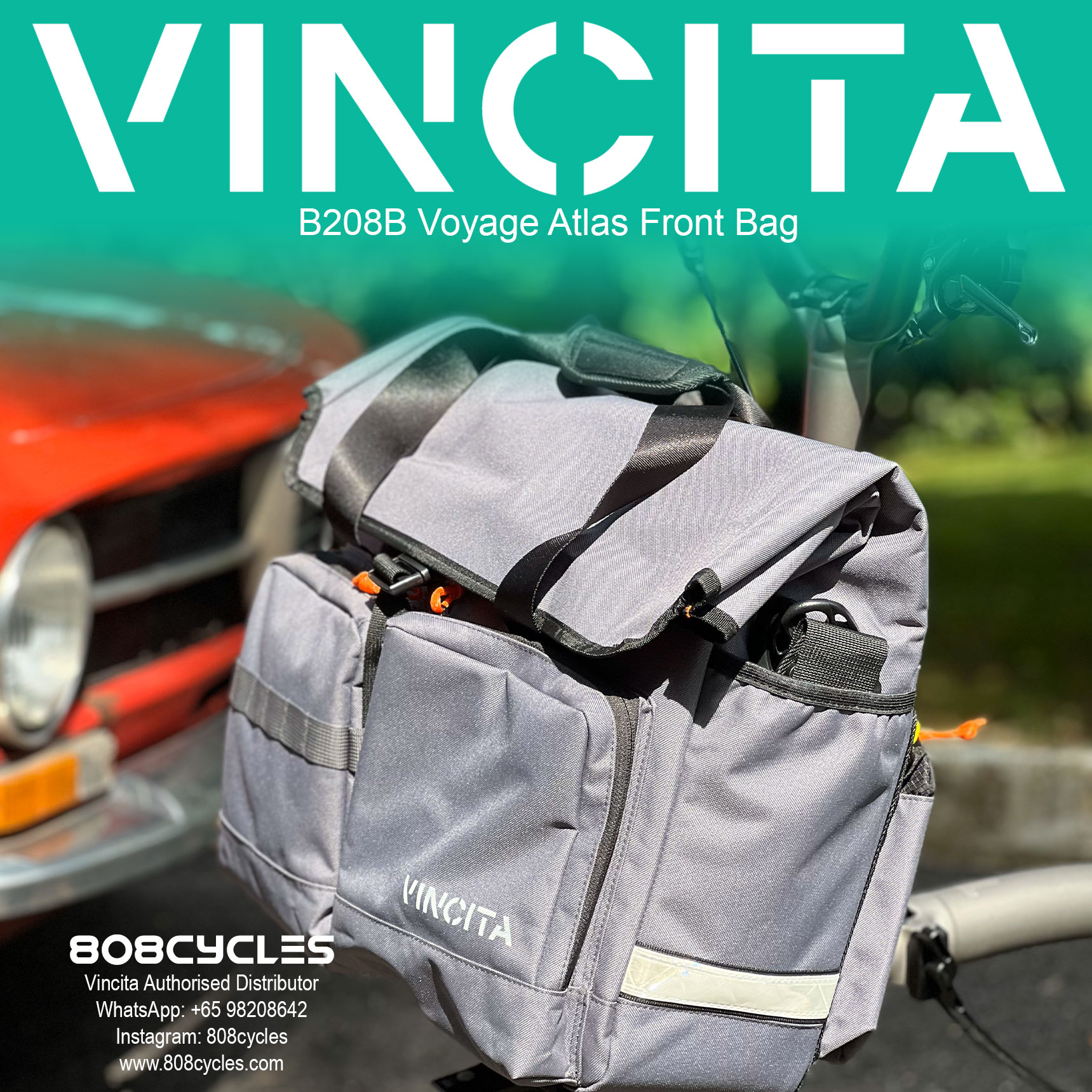 Vincita B208B Voyage Atlas Front Bag for Brompton - Image 5