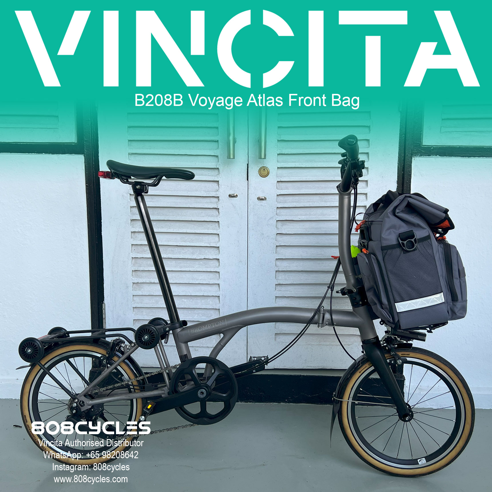 Vincita B208B Voyage Atlas Front Bag for Brompton - Image 4