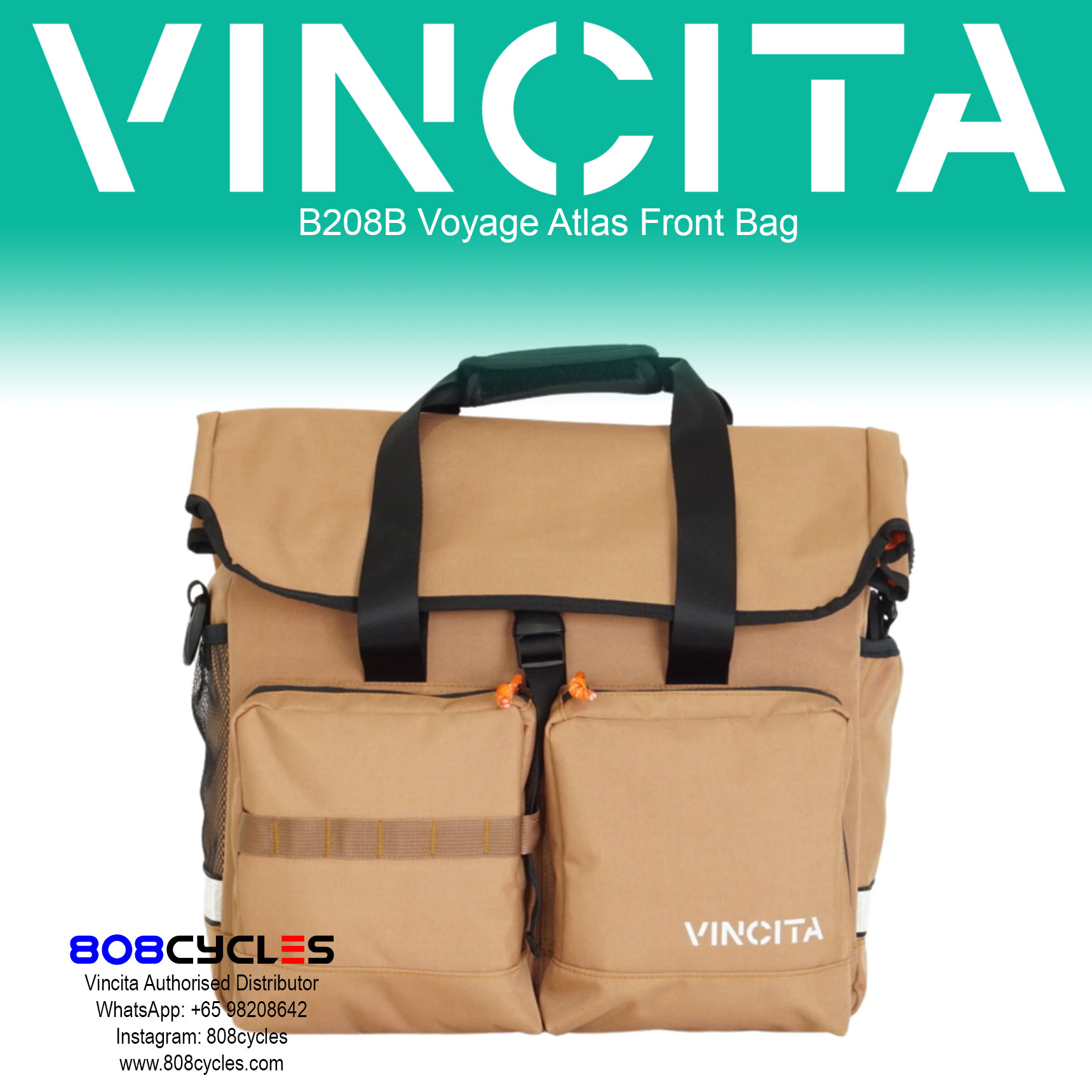 Vincita B208B Voyage Atlas Front Bag for Brompton - Image 16