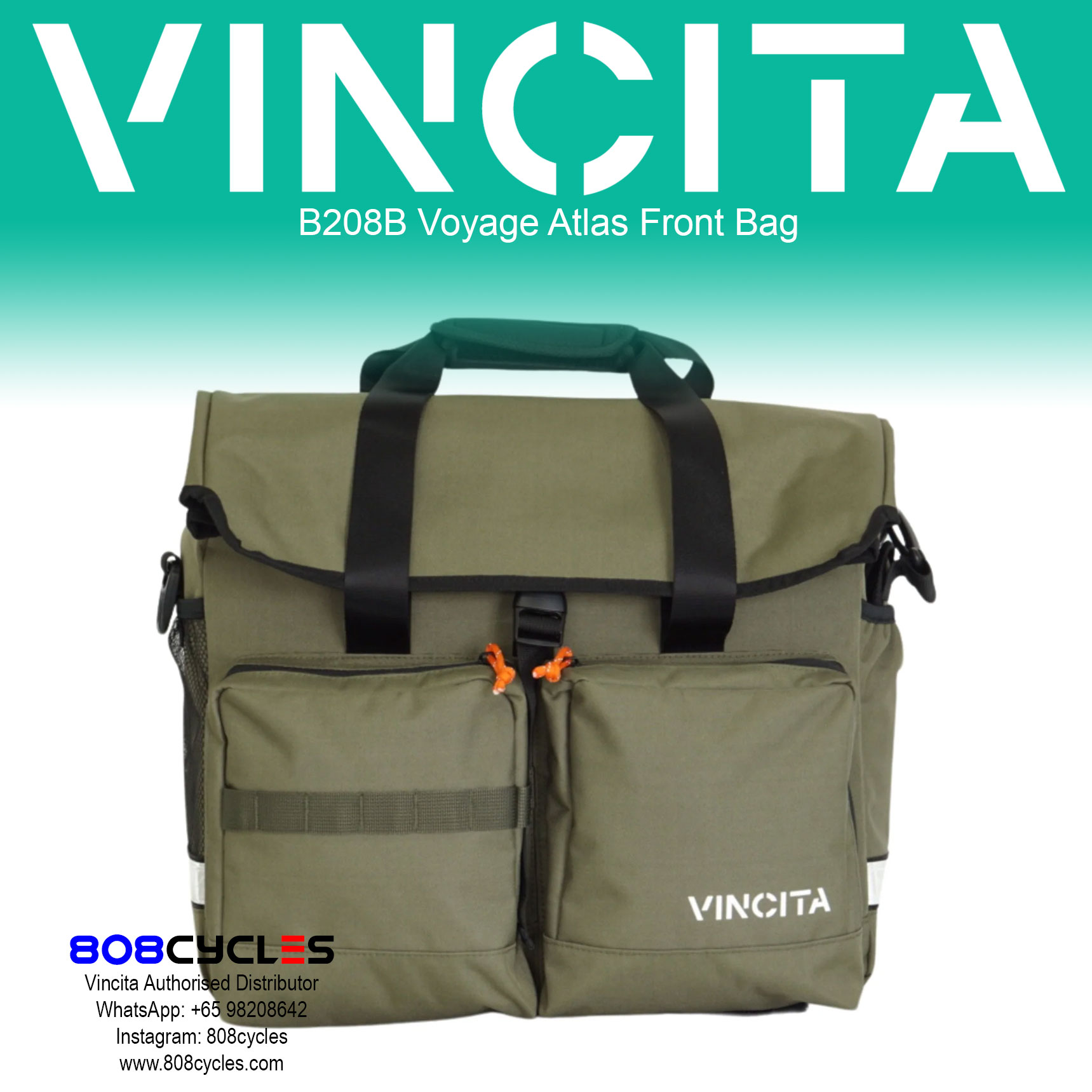 Vincita B208B Voyage Atlas Front Bag for Brompton - Image 18