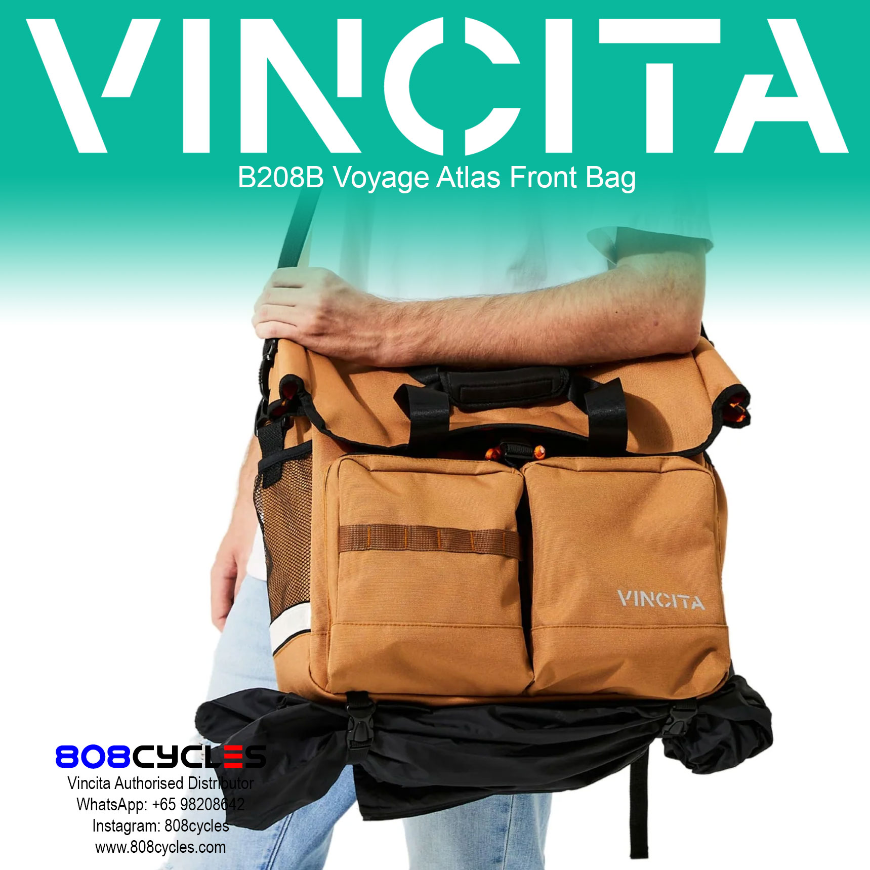 Vincita B208B Voyage Atlas Front Bag for Brompton - Image 19