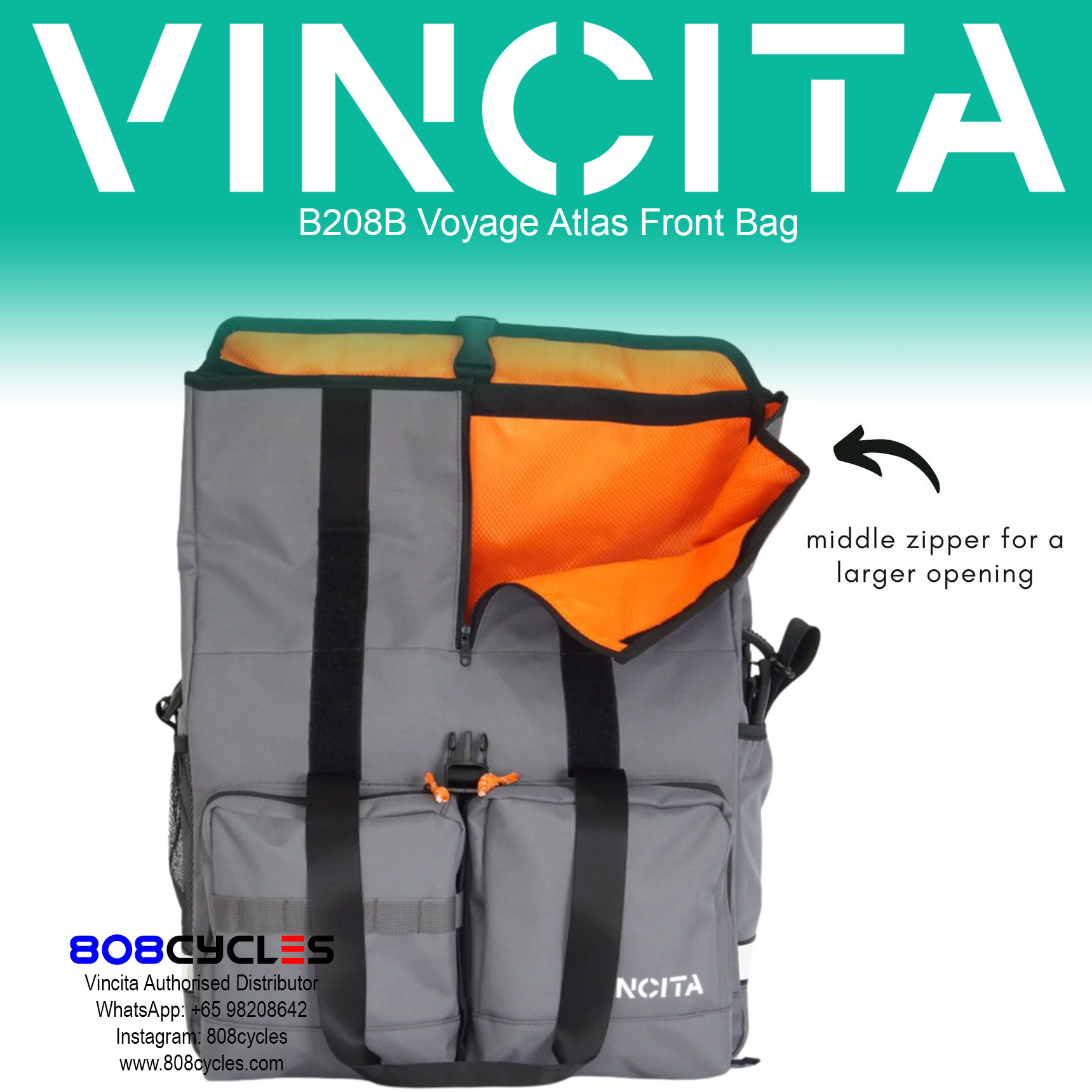 Vincita B208B Voyage Atlas Front Bag for Brompton - Image 22