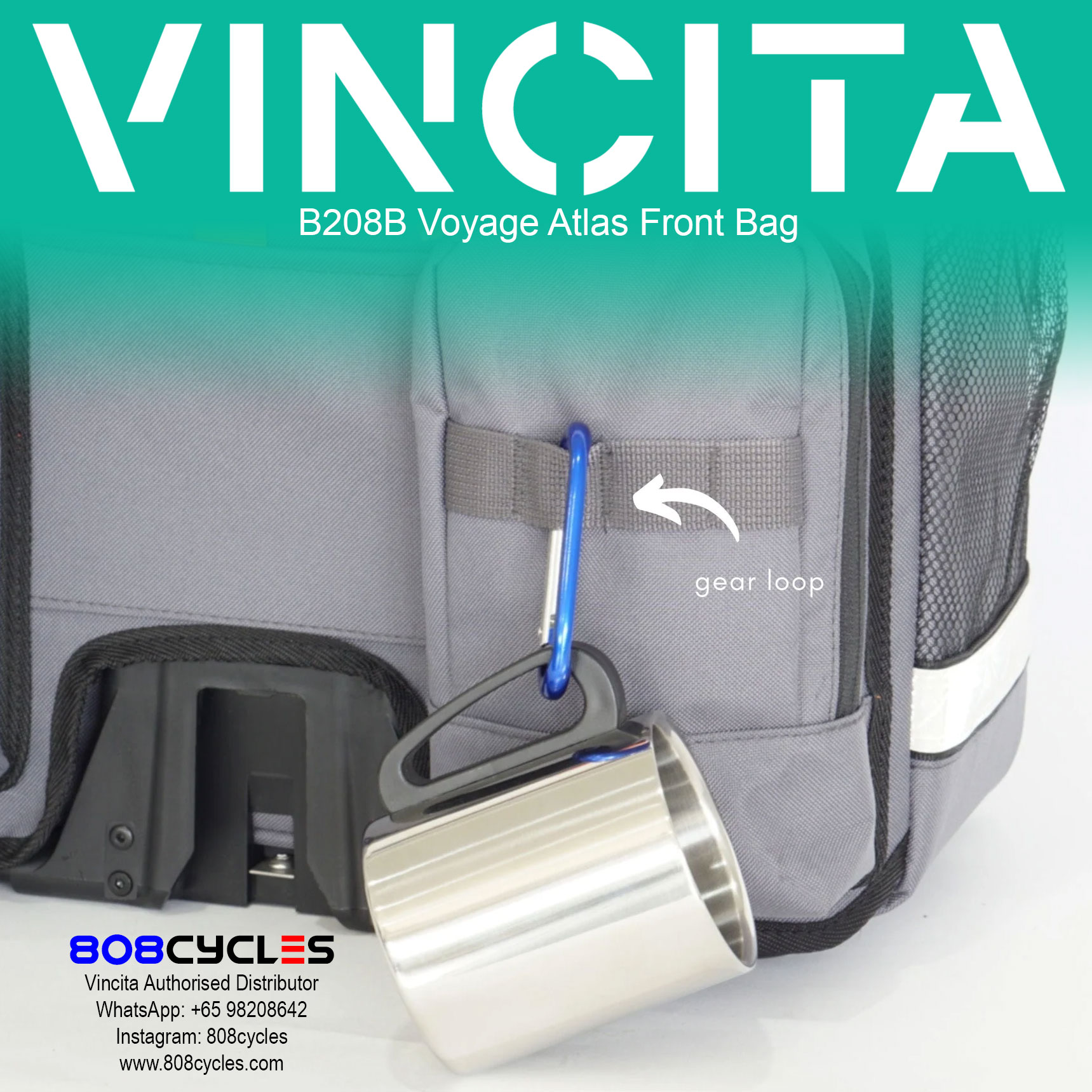Vincita B208B Voyage Atlas Front Bag for Brompton - Image 24