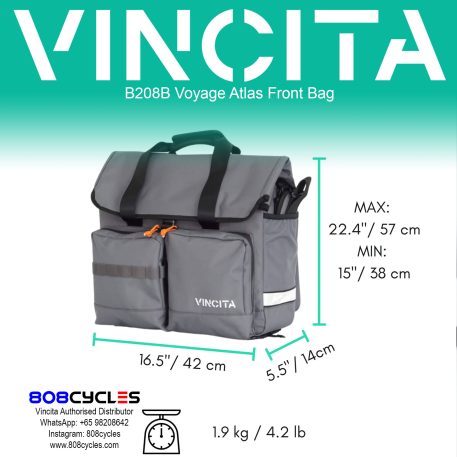 Vincita B208B Voyage Atlas 27L Front Bag for Brompton – 808 Cycles
