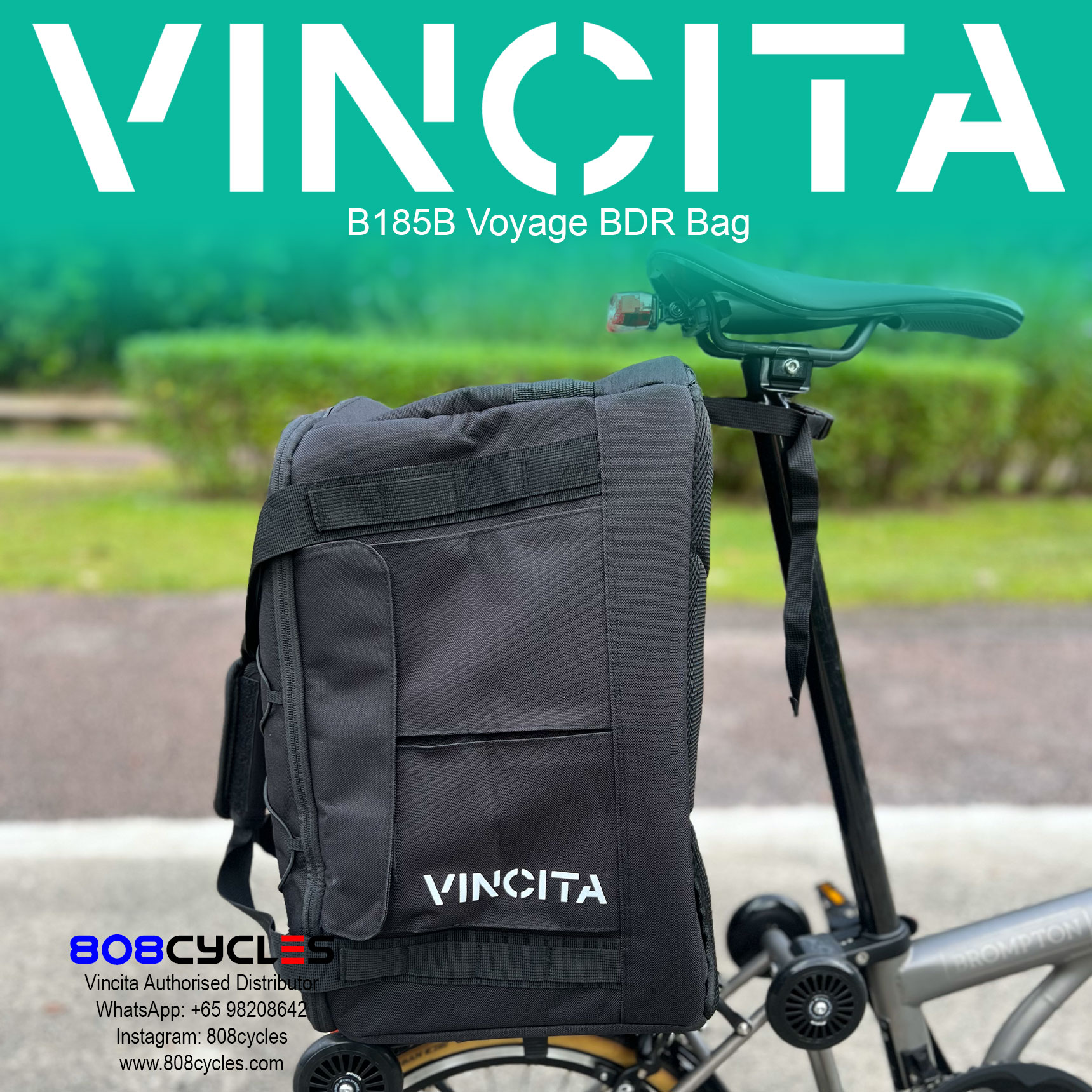 Vincita B185B Voyage BDR Bag - Backpack Dufflebag Rackbag - Image 18