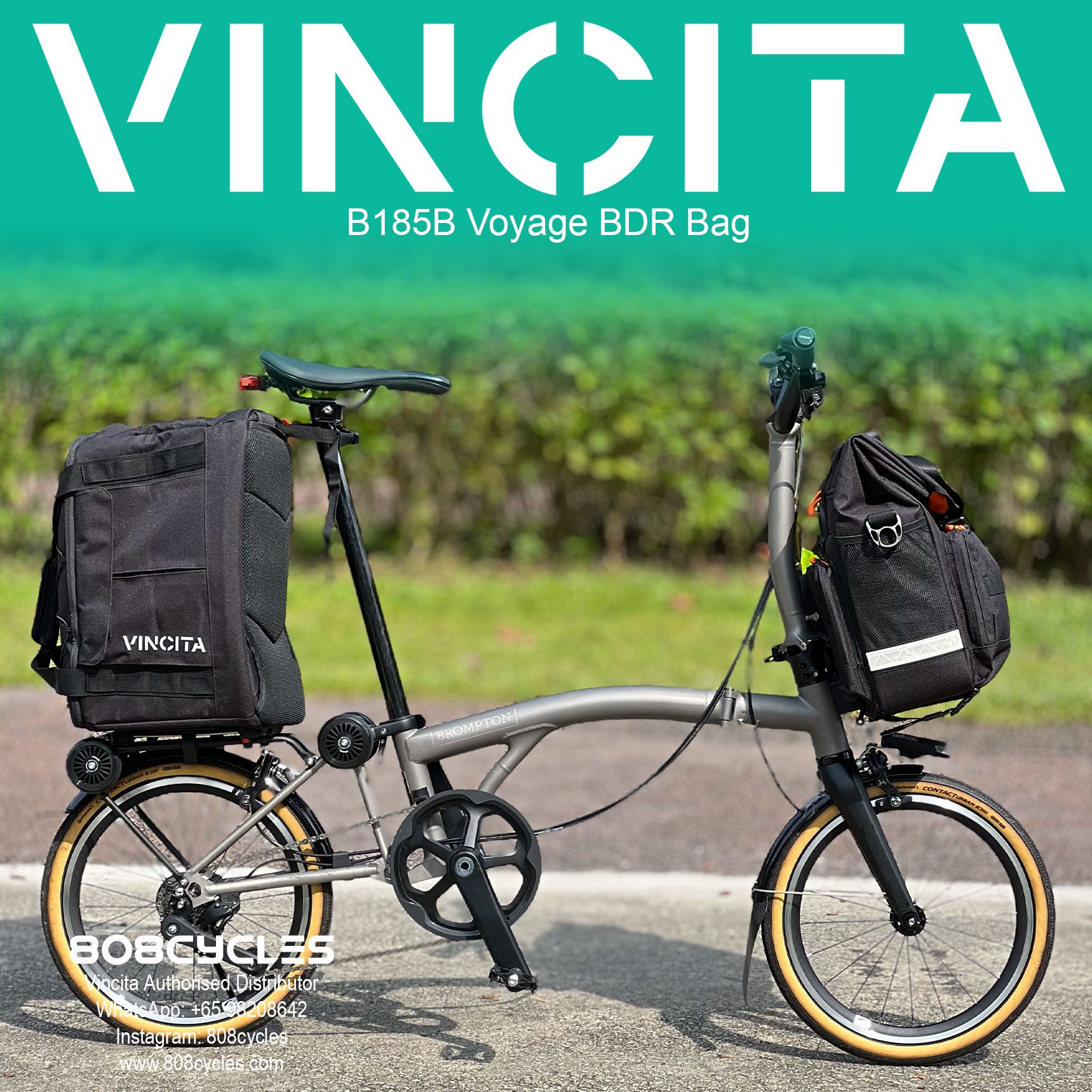 Vincita B185B Voyage BDR Bag - Backpack Dufflebag Rackbag - Image 20