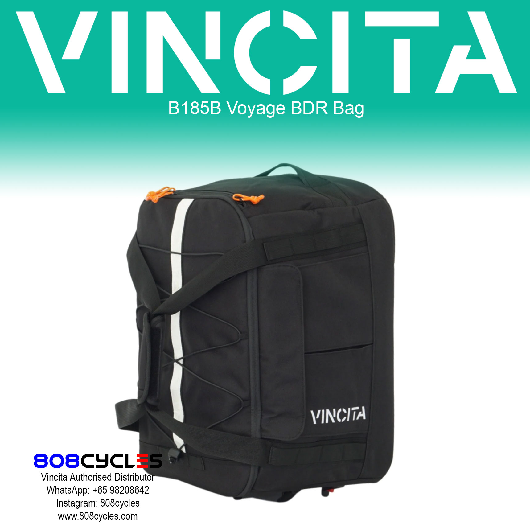 Vincita B185B Voyage BDR Bag - Backpack Dufflebag Rackbag - Image 25
