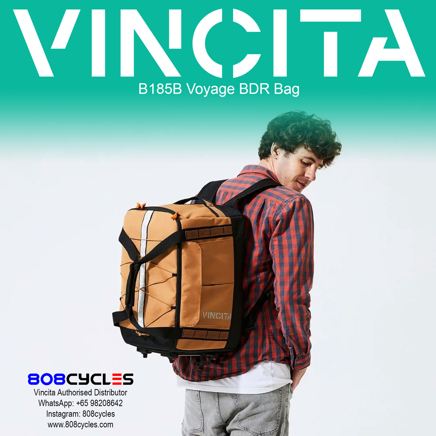 Vincita B185B Voyage BDR Bag - Backpack Dufflebag Rackbag - Image 3