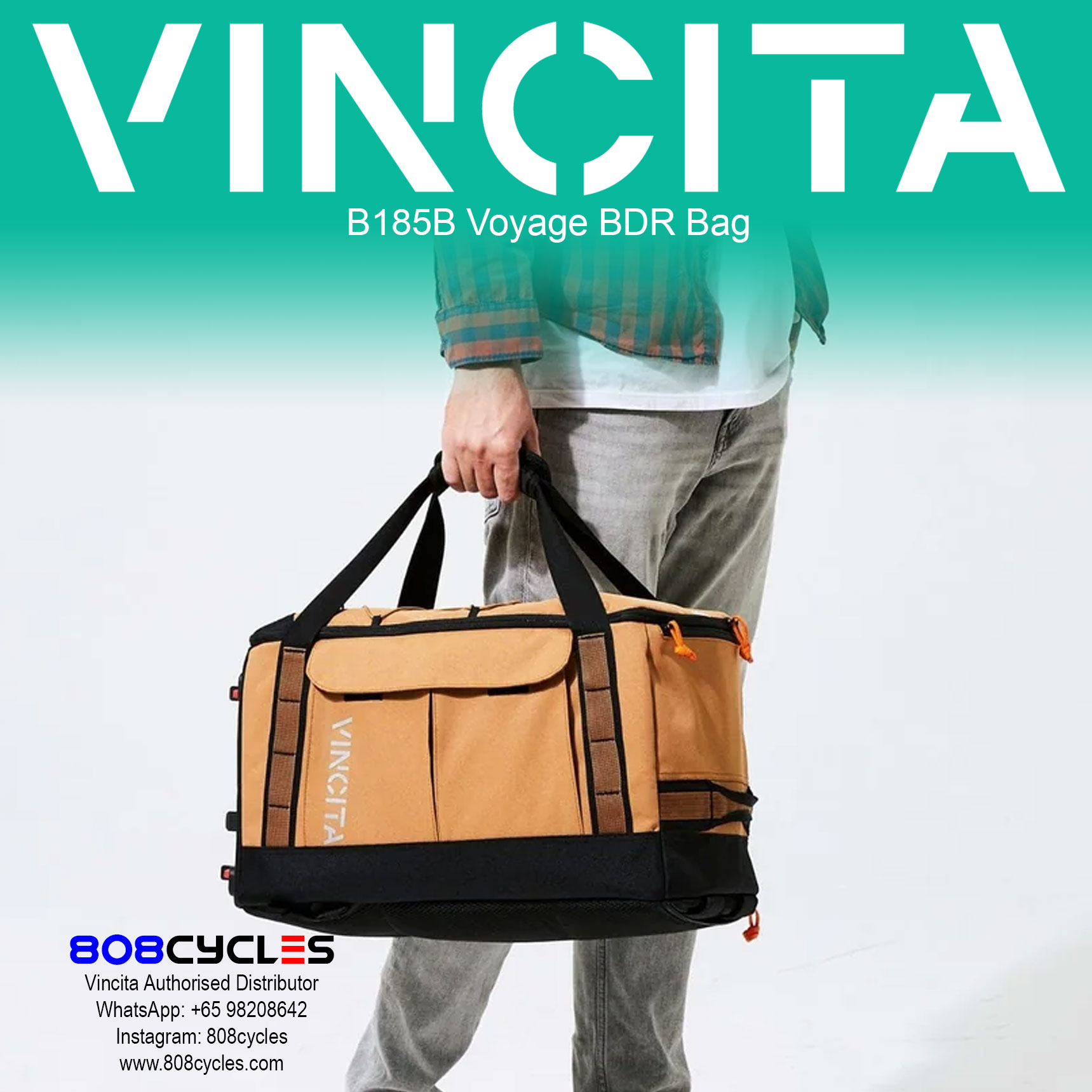 Vincita B185B Voyage BDR Bag - Backpack Dufflebag Rackbag - Image 4