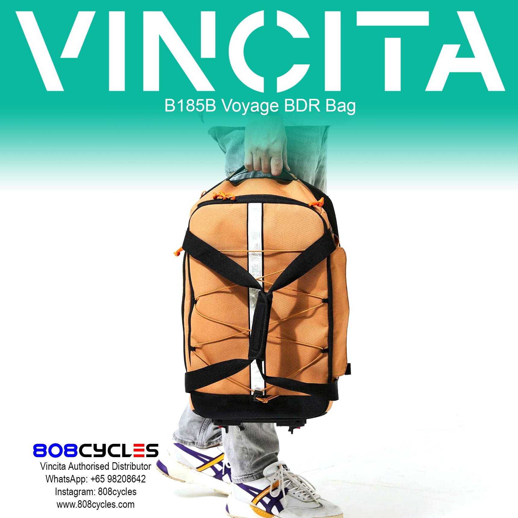 Vincita B185B Voyage BDR Bag - Backpack Dufflebag Rackbag - Image 7