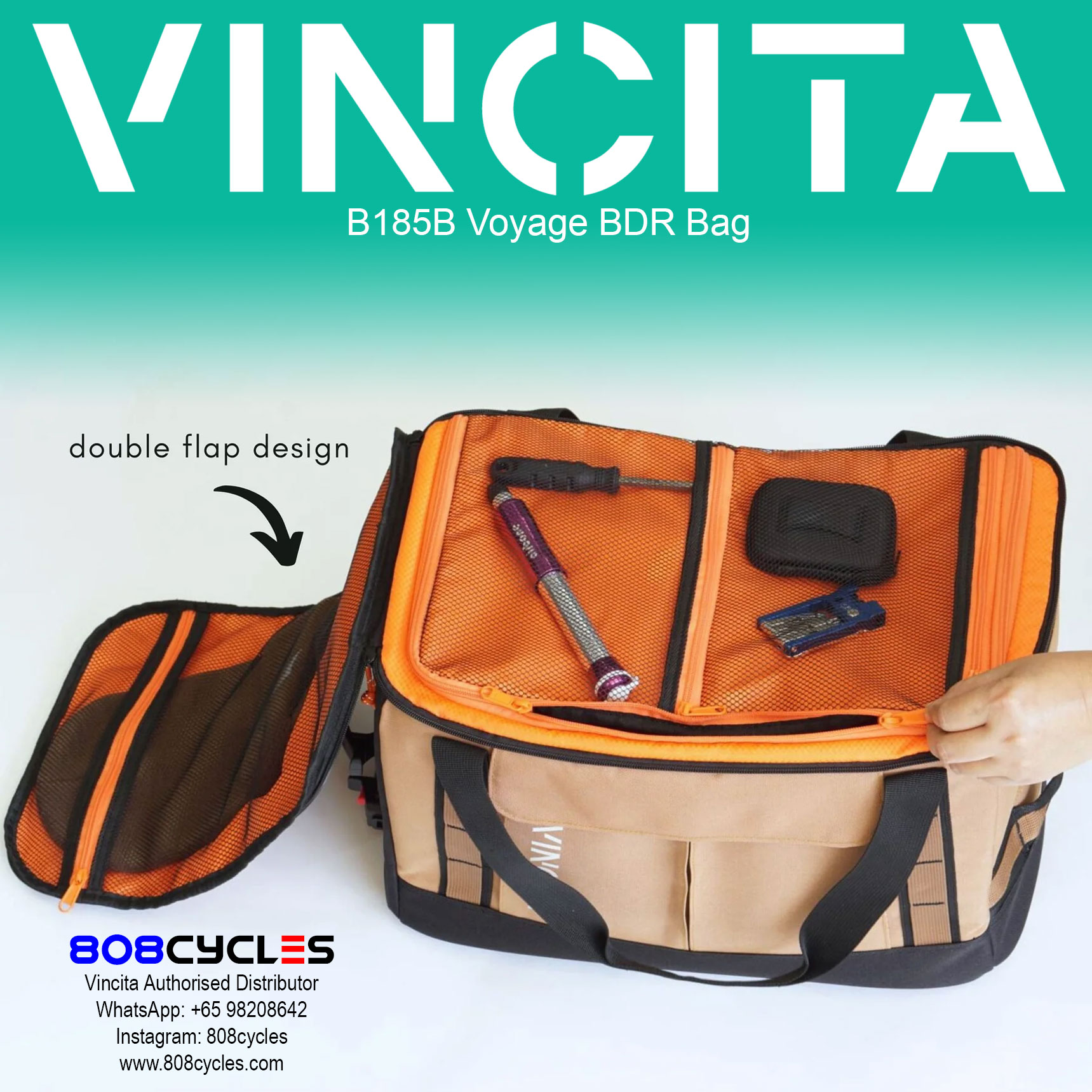 Vincita B185B Voyage BDR Bag - Backpack Dufflebag Rackbag - Image 9