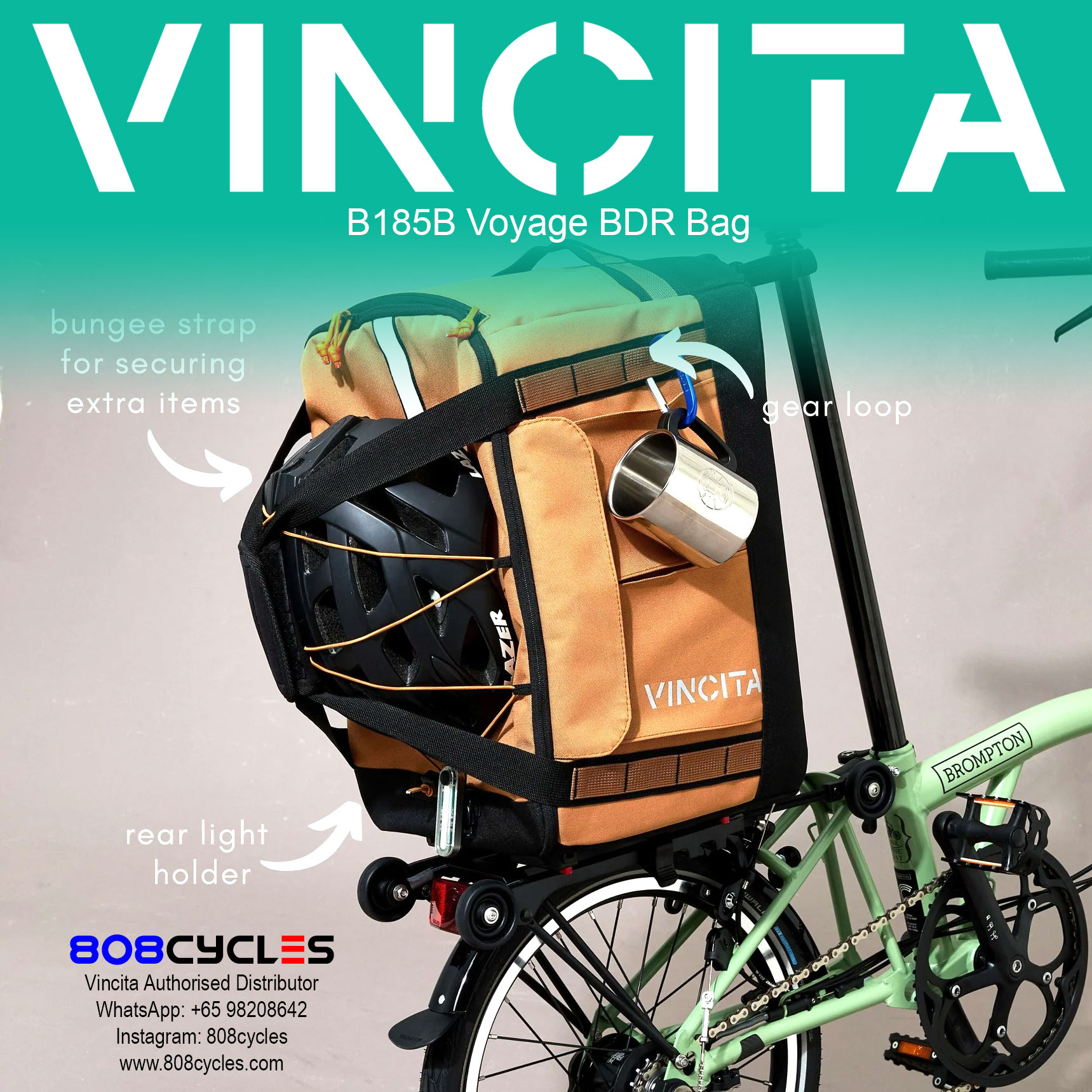 Vincita B185B Voyage BDR Bag - Backpack Dufflebag Rackbag - Image 11