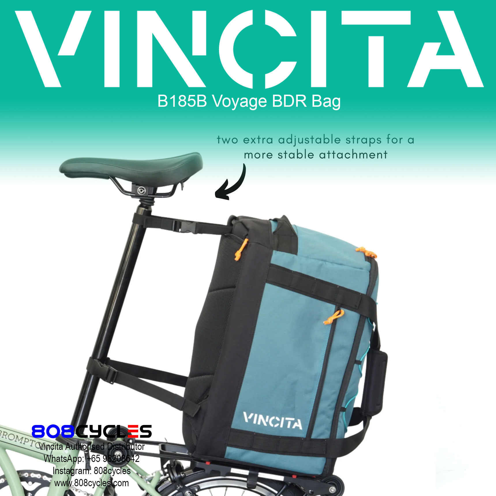 Vincita B185B Voyage BDR Bag - Backpack Dufflebag Rackbag - Image 12