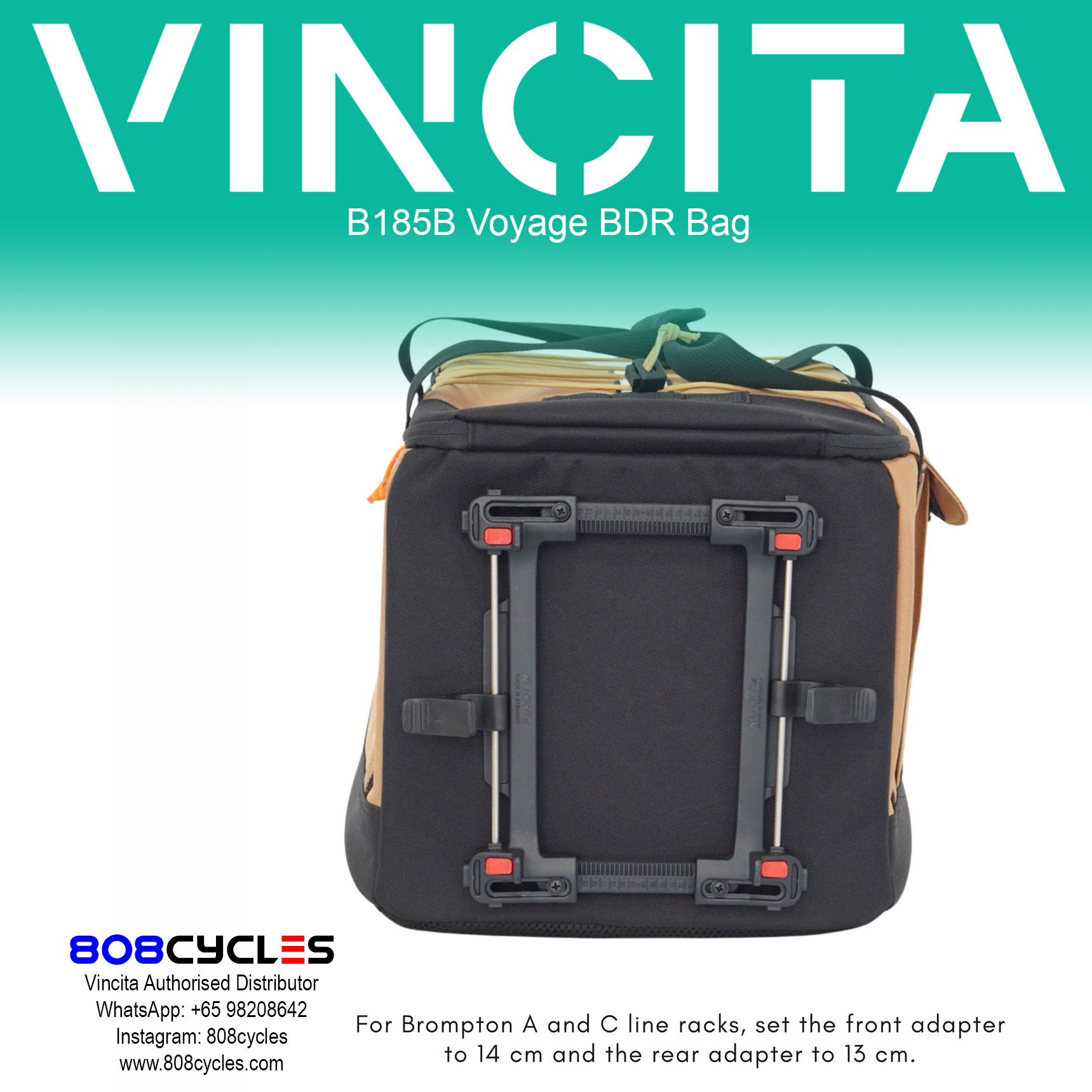 Vincita B185B Voyage BDR Bag - Backpack Dufflebag Rackbag - Image 14