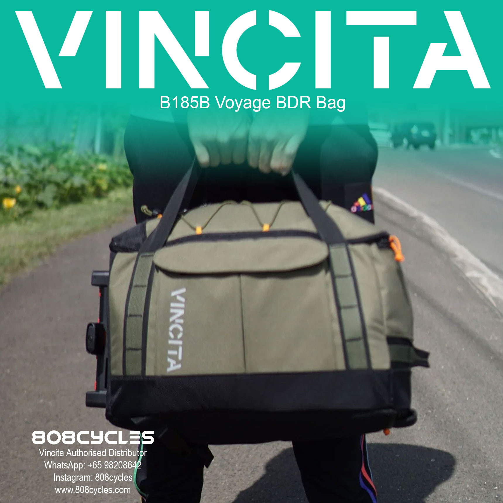 Vincita B185B Voyage BDR Bag - Backpack Dufflebag Rackbag - Image 15