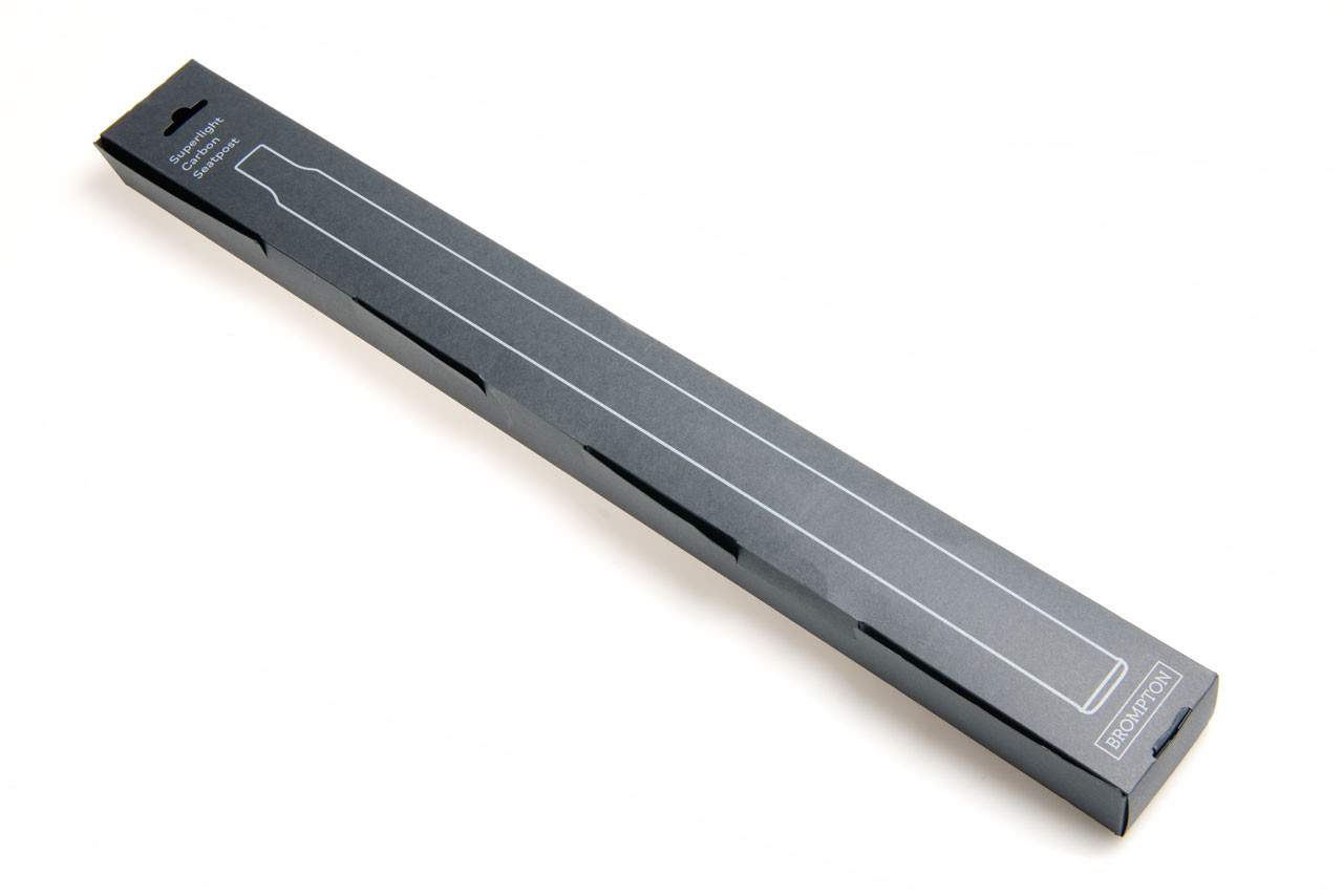 Brompton Q102725 Extended Superlight Carbon Seatpost original packaging front