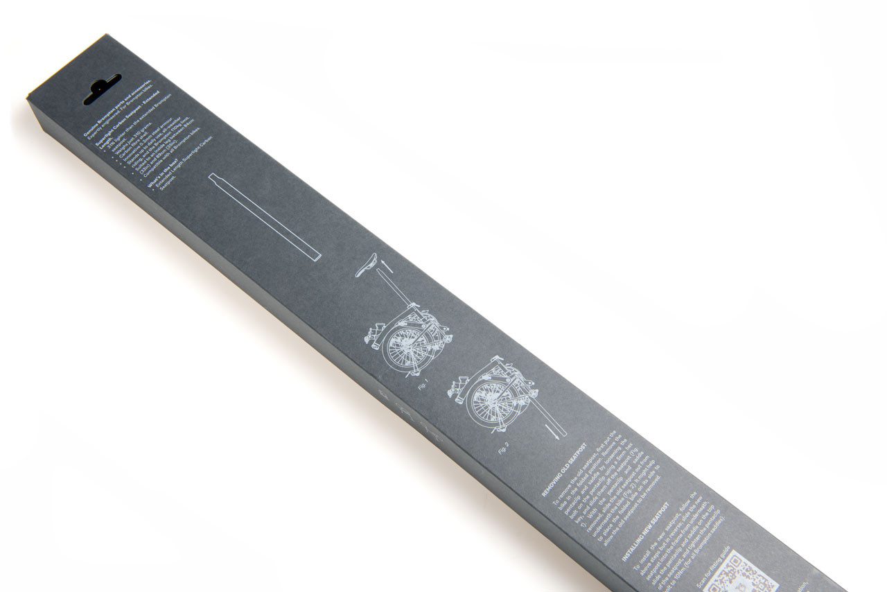 Brompton Q102725 Extended Superlight Carbon Seatpost original packaging rear