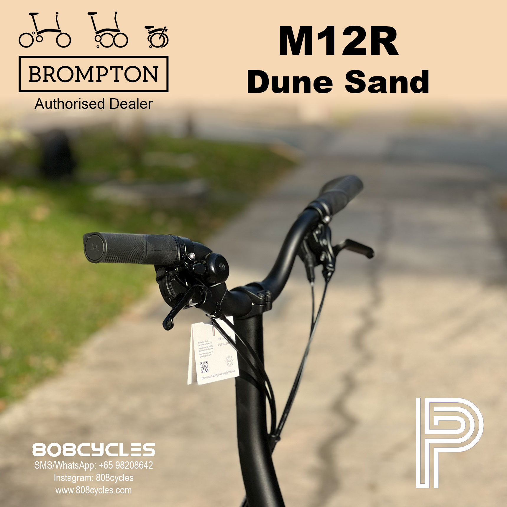 Brompton P Line Mk2 M12R Dune Sand – 12-Speed - Image 4