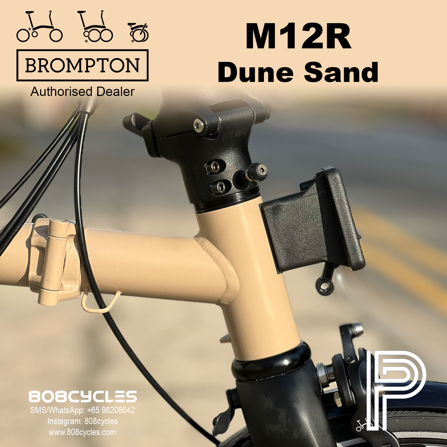 Brompton P Line Mk2 M12R Dune Sand – 12-Speed - Image 5