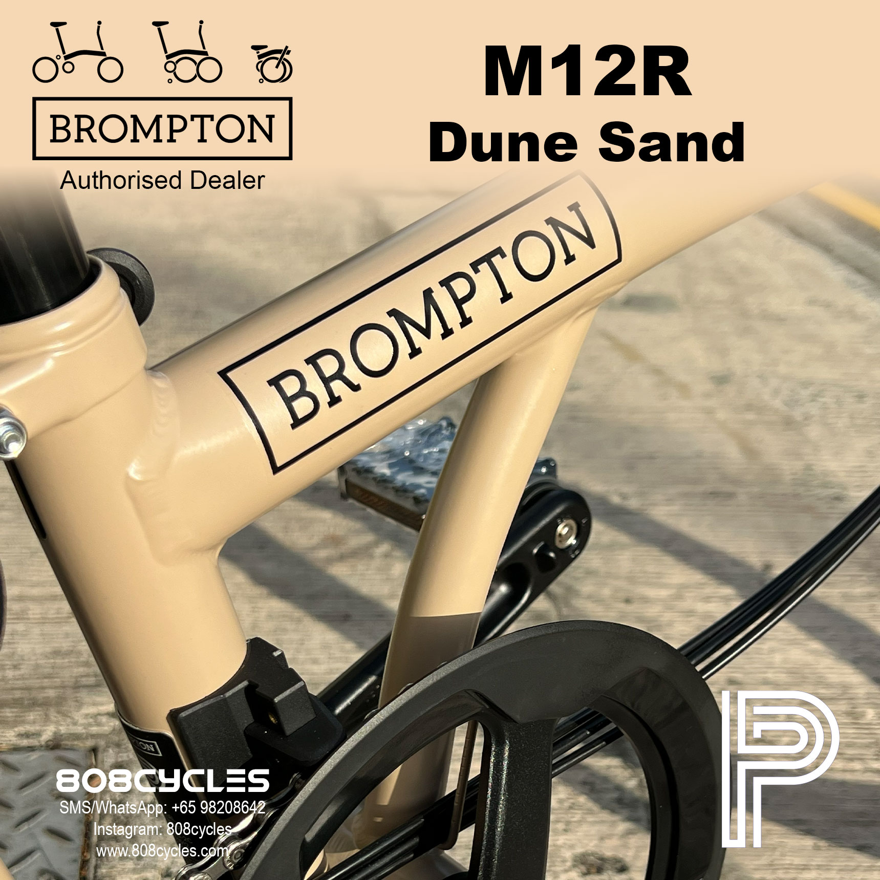 Brompton P Line Mk2 M12R Dune Sand – 12-Speed - Image 11