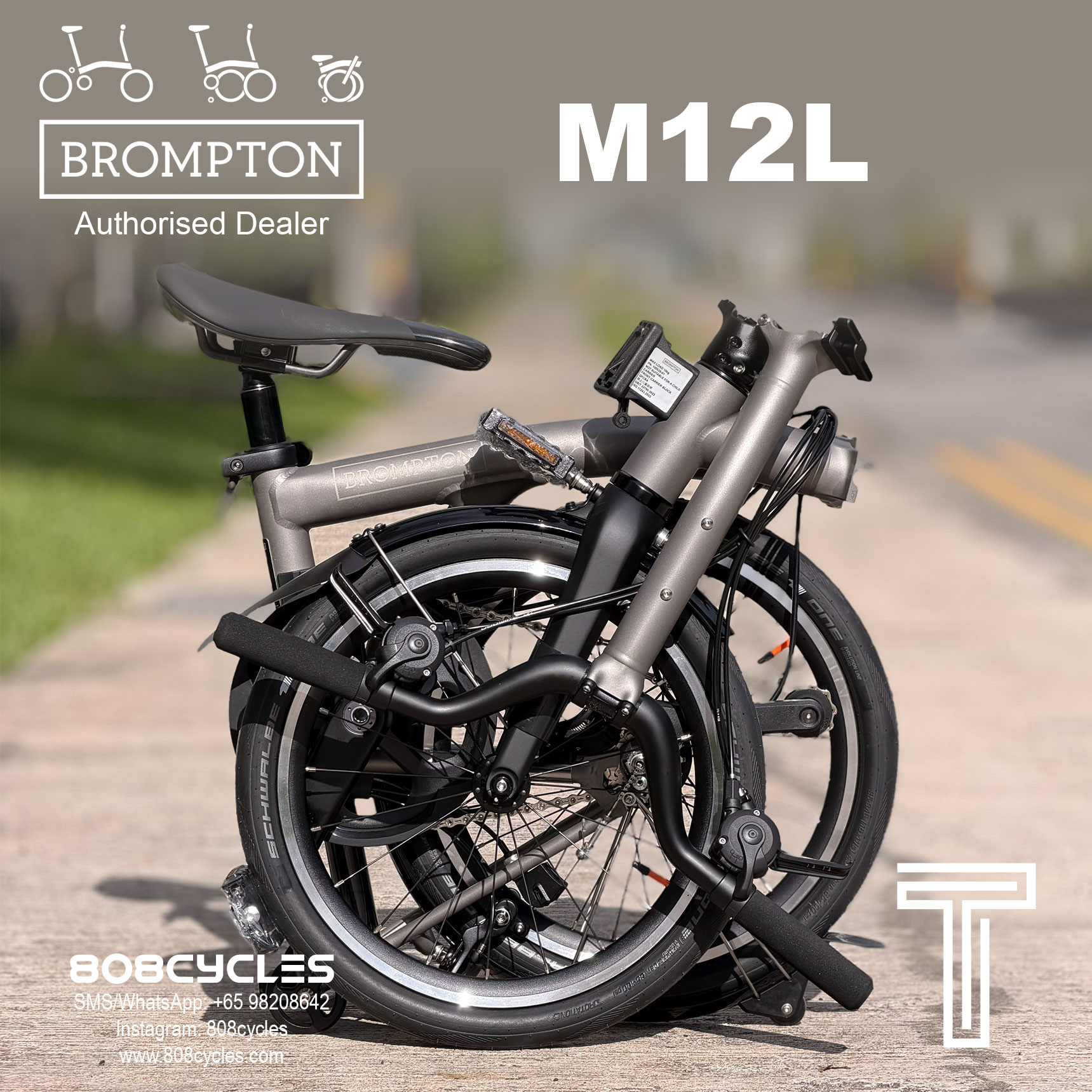 Brompton 2026 T Line 12-speed “M12L” Full-Titanium - Image 2